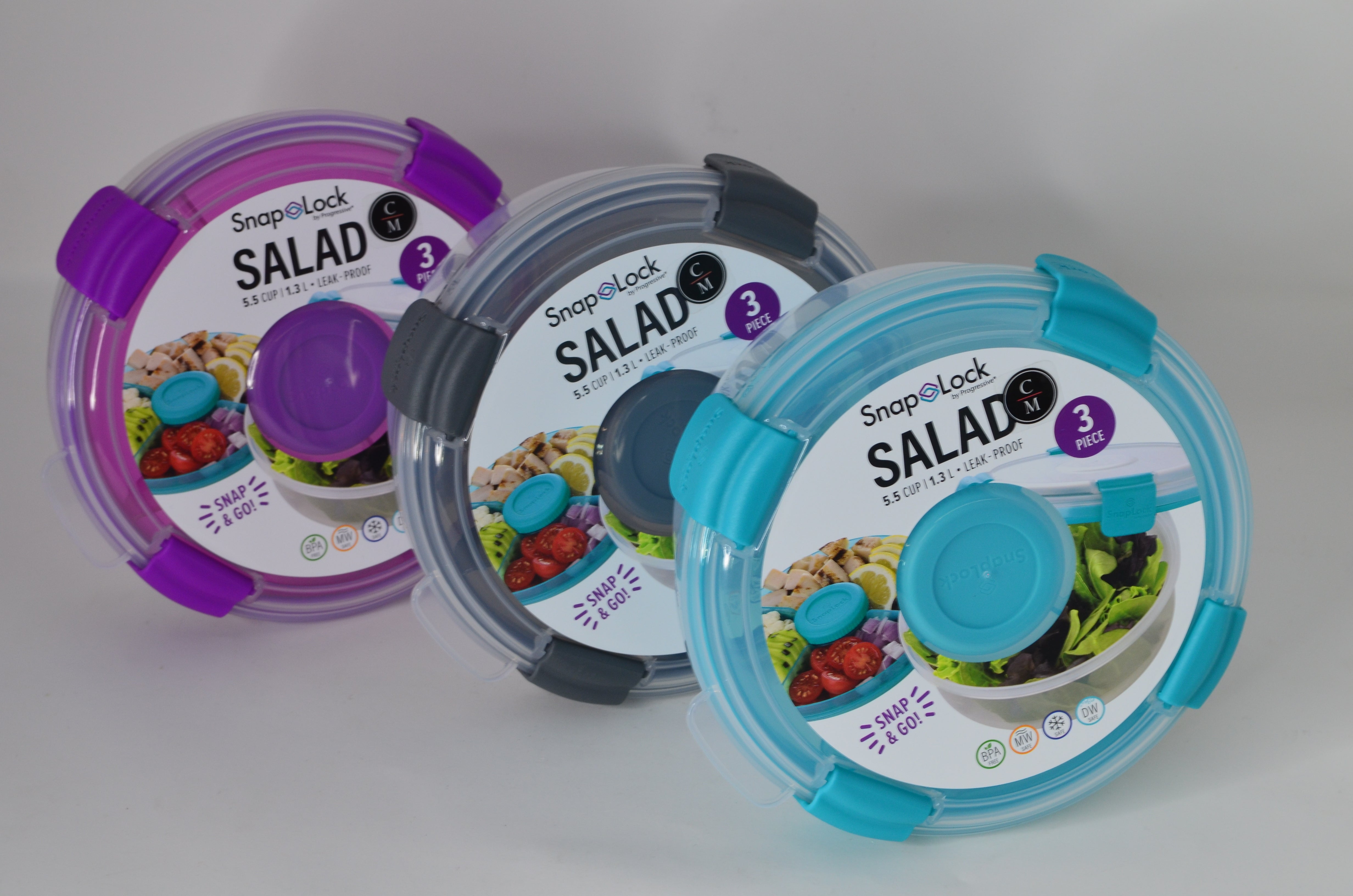 Premium Snap Lock Salad Container Set - Airtight & Leak-Proof Food Storage for Fresh Salads, Meal Prep & On-the-Go Lunches - Perfect for Office, School & Picnics