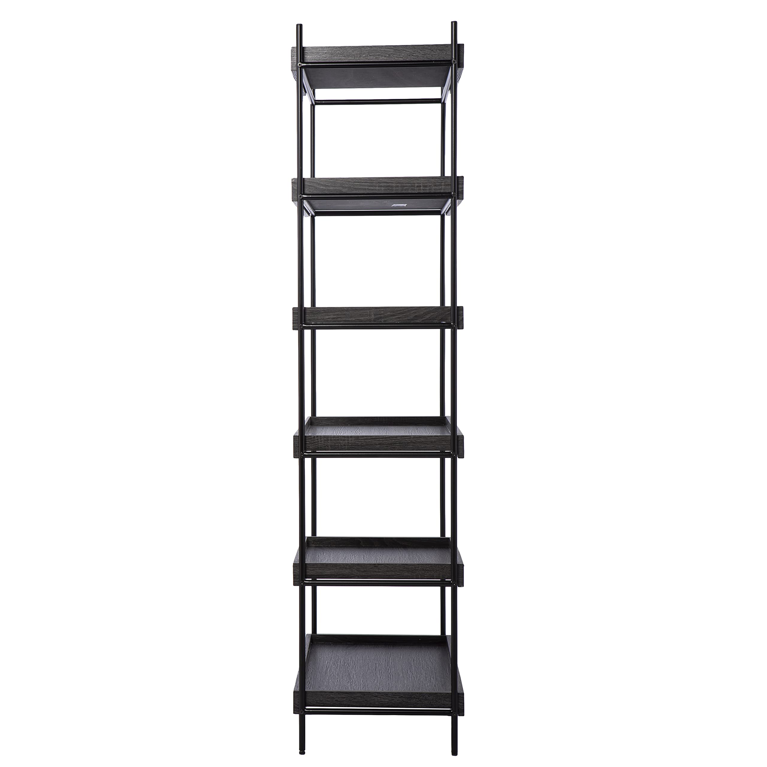 SEI Furniture Wall Mounted Sliding Shelf Bookcase - Black, Modern Storage Solution for Living Room, Bedroom, or Office Organization
