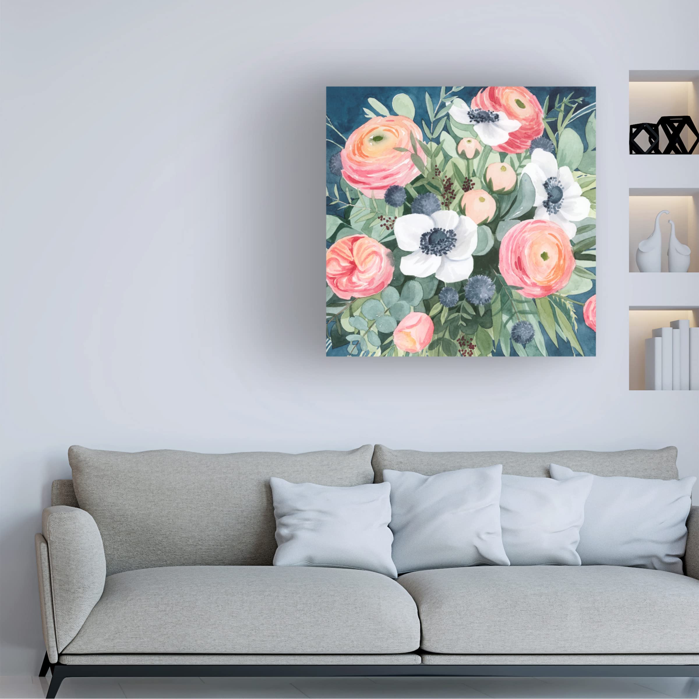 Grace Popp 'Bewitching Bouquet II' Floral Canvas Wall Art Print - Handmade Home Decor for Living Room, Bedroom & Office