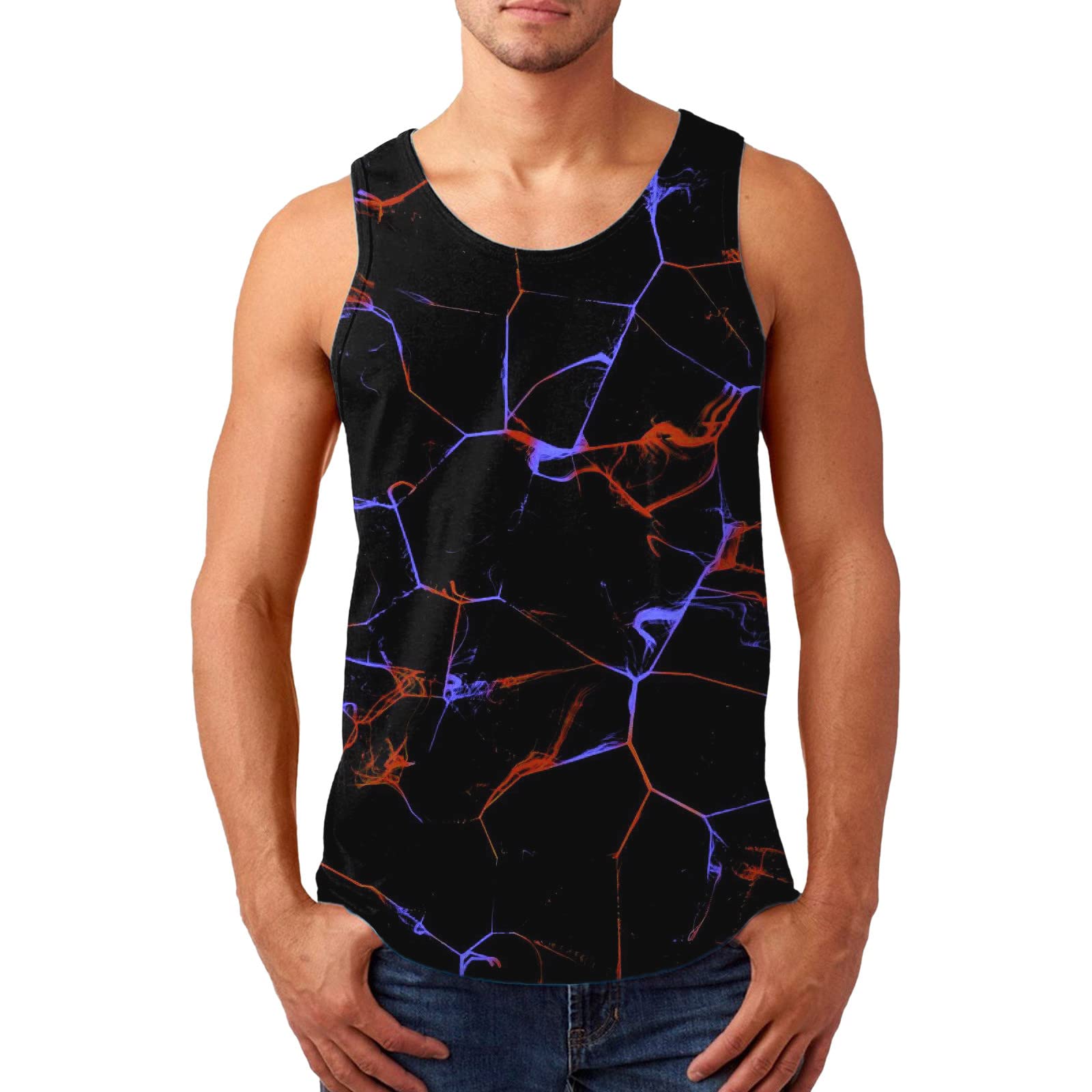Men's Summer Tank Tops - Sleeveless Crewneck Quick-Dry Athletic Shirts for Tennis, Workout & Casual Wear | Lightweight Loose Fit Cotton Blend for Men | Perfect for Gym, Running, Beach & Outdoor Activities