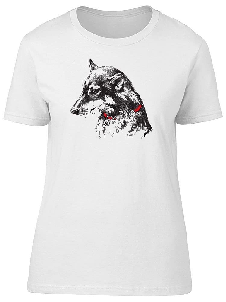 Stylish Women's Watercolor Dog Head Sketch T-Shirt - Casual Graphic Tee for Dog Lovers, Perfect for Everyday Wear & Outings