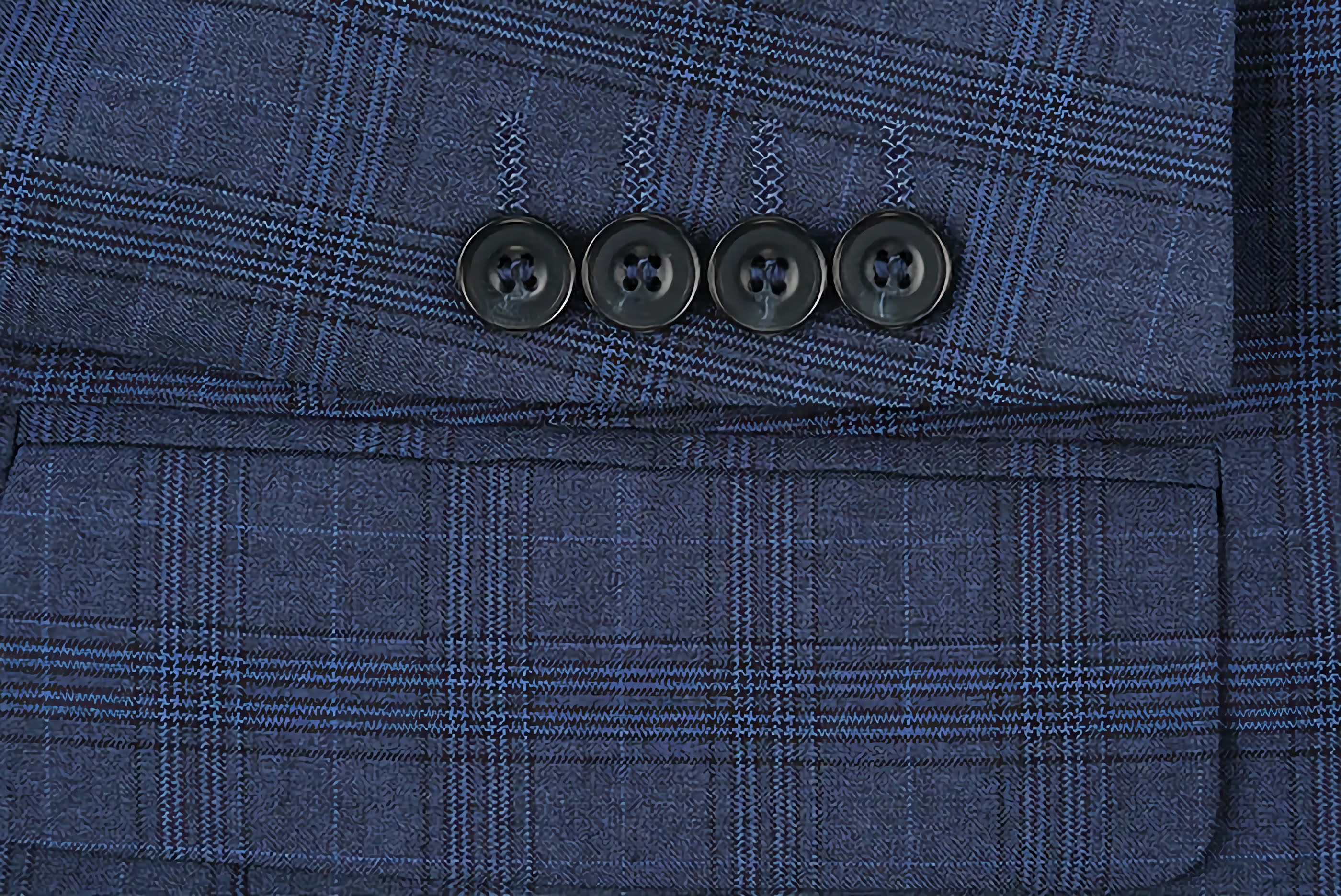 Men's 3-Piece Blue Glen Plaid Suit Set - 2 Button Regular Fit Business Formal Attire for Weddings & Office Wear
