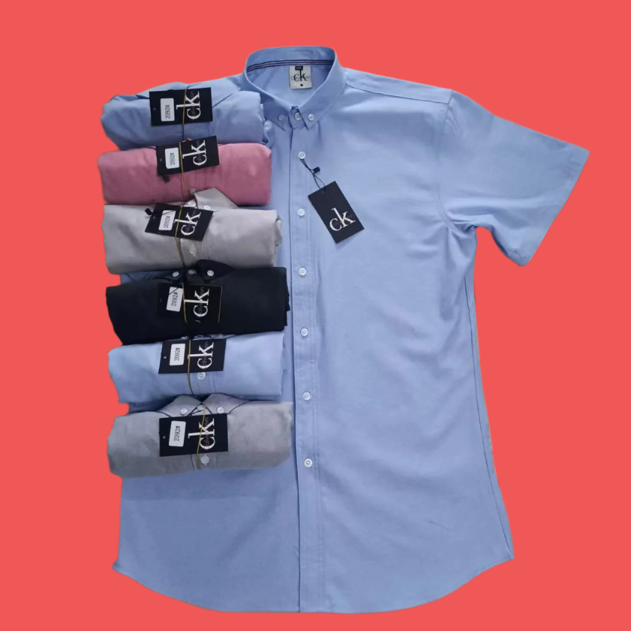 Calvin Klein Men's Short Sleeve Oxford Shirt - Classic Casual Button Down Shirt for Work, Office & Everyday Wear | Slim Fit Comfortable Dress Shirt for Business & Smart Casual Outfits