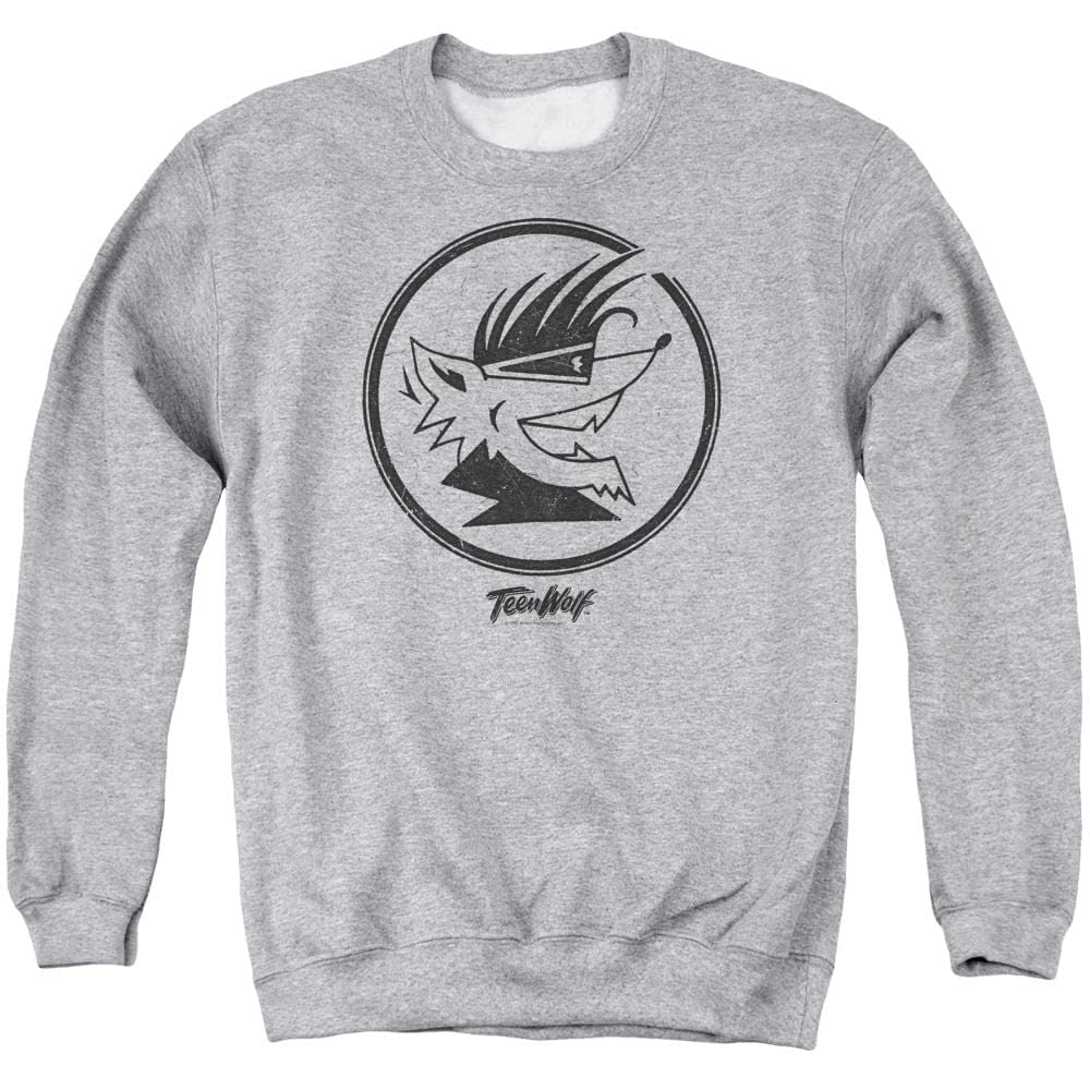 Teen Wolf Wolf Head Adult Crewneck Sweatshirt - Stylish Pullover Hoodie for Fans, Casual Wear & Wolf Lovers - Perfect for Halloween, Cosplay, and Everyday Fashion