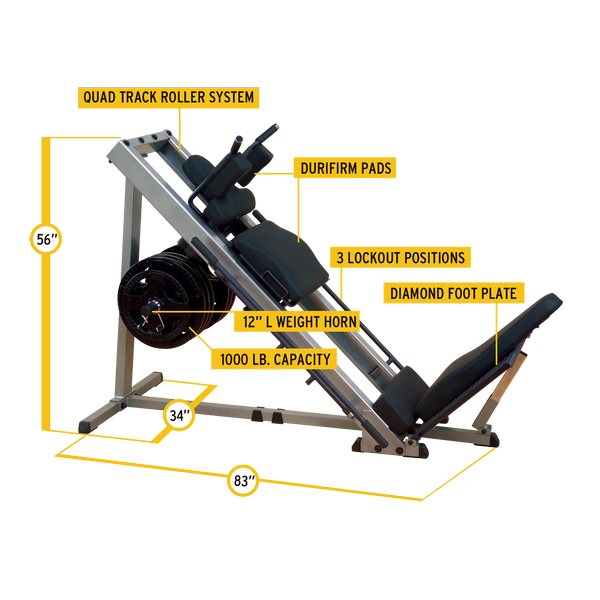 Body Solid Leg Press & Hack Squat Combo Machine - Professional Gym Equipment for Leg Workouts - Perfect for Home & Commercial Use