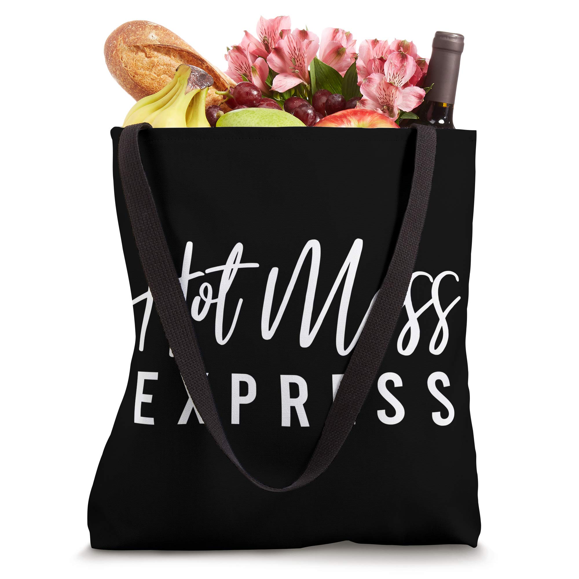 Hot Mess Express Funny Saying Tote Bag - Durable & Stylish for Grocery Shopping, Beach Trips, and Everyday Use
