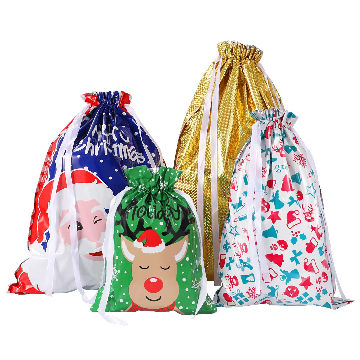 GALPADA 30PCS Medium Christmas Drawstring Gift Bags - Assorted Styles for Holiday Party, Wedding Favors & Xmas Decorations | Perfect for Gift Wrapping, Goodie Bags & Festive Celebrations