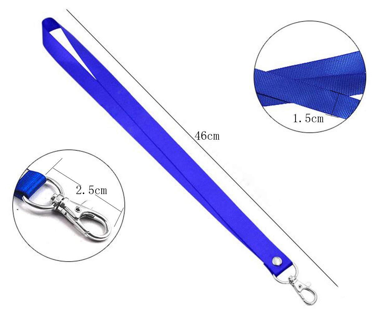 5 Pack Breakaway Lanyards for ID Badges & Keys - Quick Release Safety Straps for Work & Events - Blue