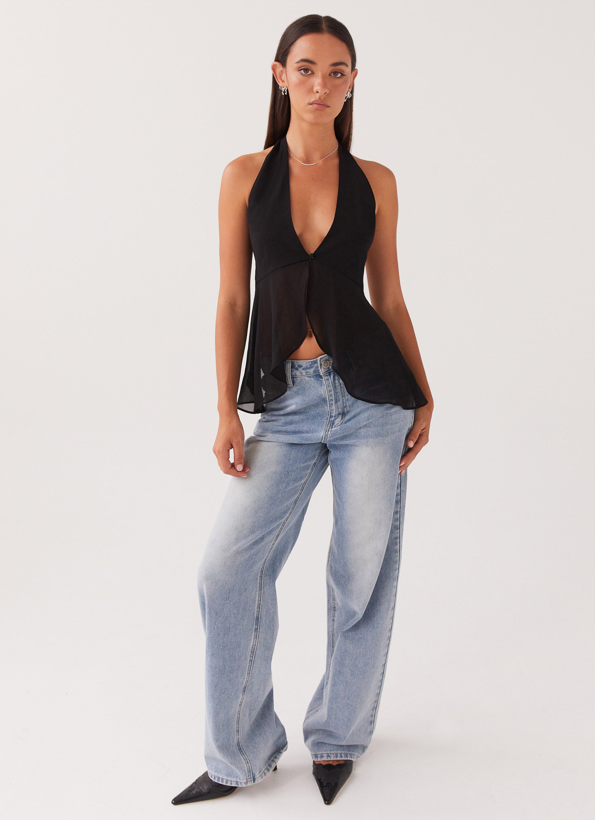 At Last Halterneck Top - Black | Women's Fashion Summer Tops for Beach, Party & Casual Wear