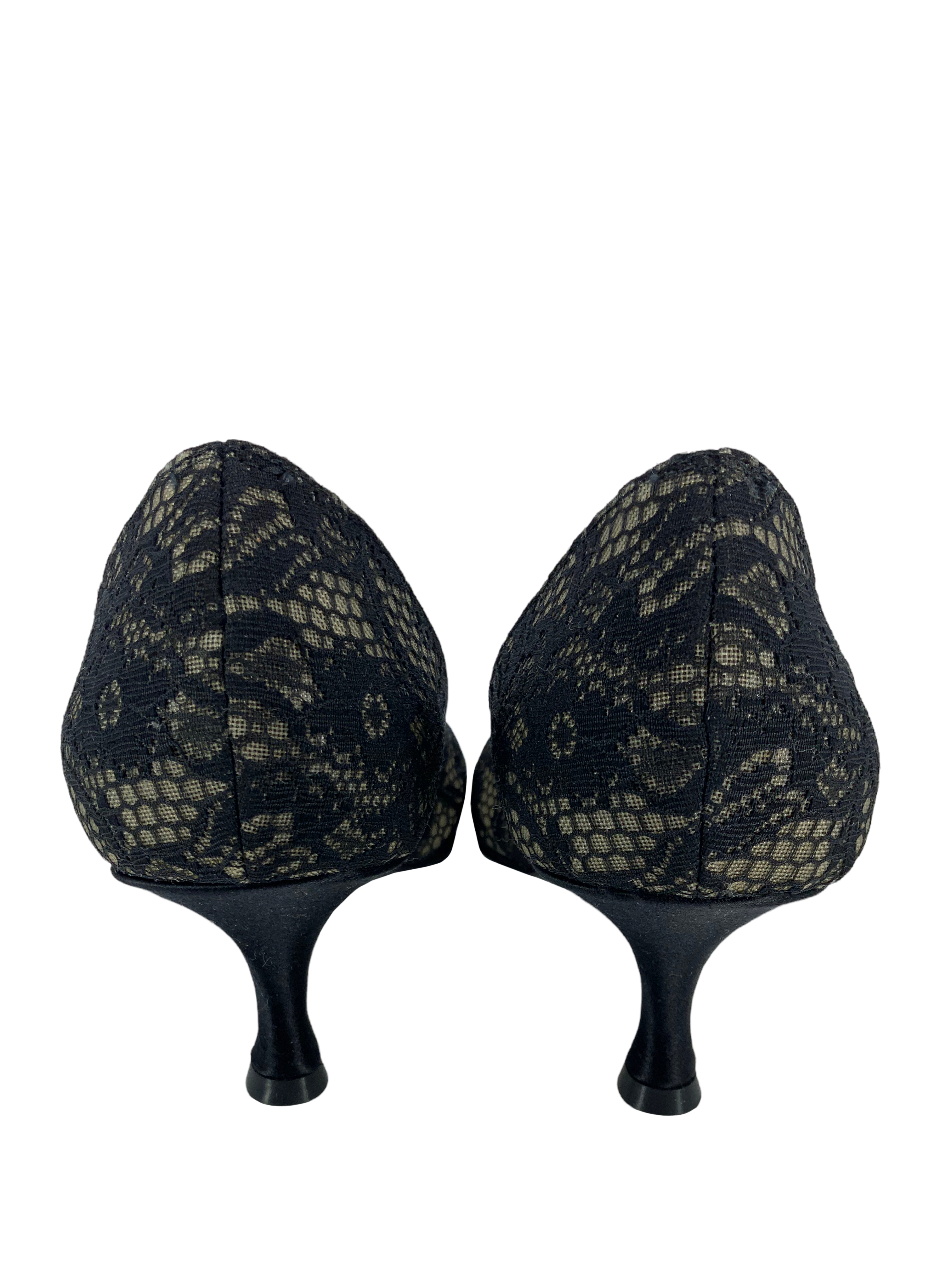 Manolo Blahnik Sedaraby Embellished Lace d'Orsay Pumps - Women's Size 10.5 (US) | Luxury Designer Heels for Weddings, Parties & Special Occasions
