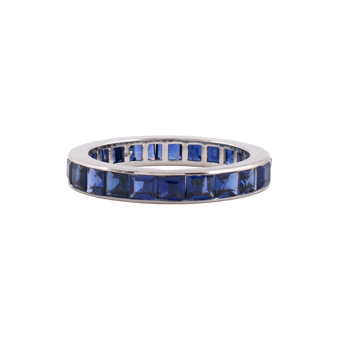 Elegant Sapphire Channel Set Eternity Ring for Women - Perfect for Weddings, Anniversaries & Special Occasions