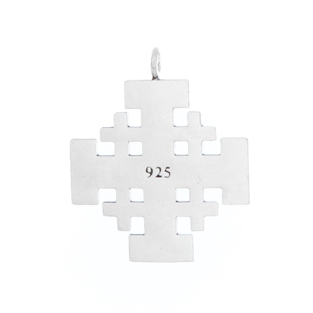 925 Sterling Silver Jerusalem Crusaders Cross Pendant Necklace - Medieval Religious Charm with 5 Greek Crosses for Women & Men | Perfect for Church, Weddings & Gifts