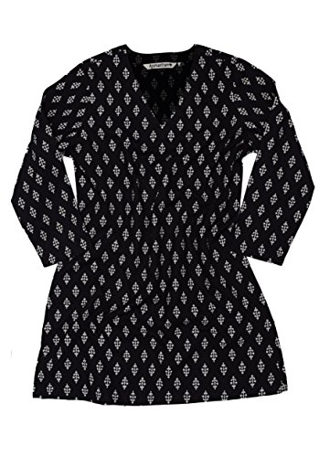White Motif Print on Black