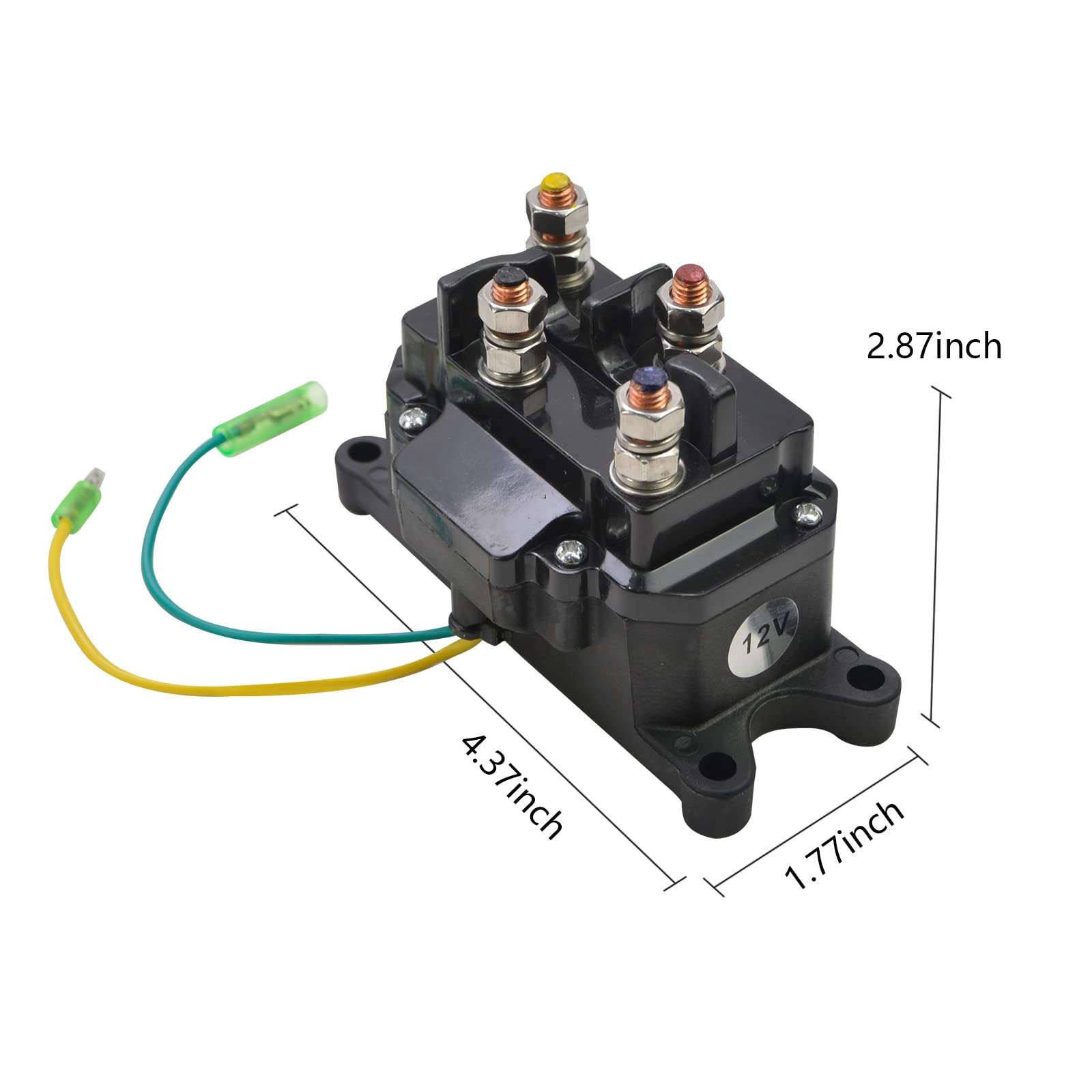 ATV UTV Winch Solenoid Relay Contactor & Rocker Thumb Switch Combo Kit - Compatible with Polaris 800 1000 (1500lb-5000lb Capacity) - Perfect for Off-Roading, Towing & Heavy-Duty Recovery