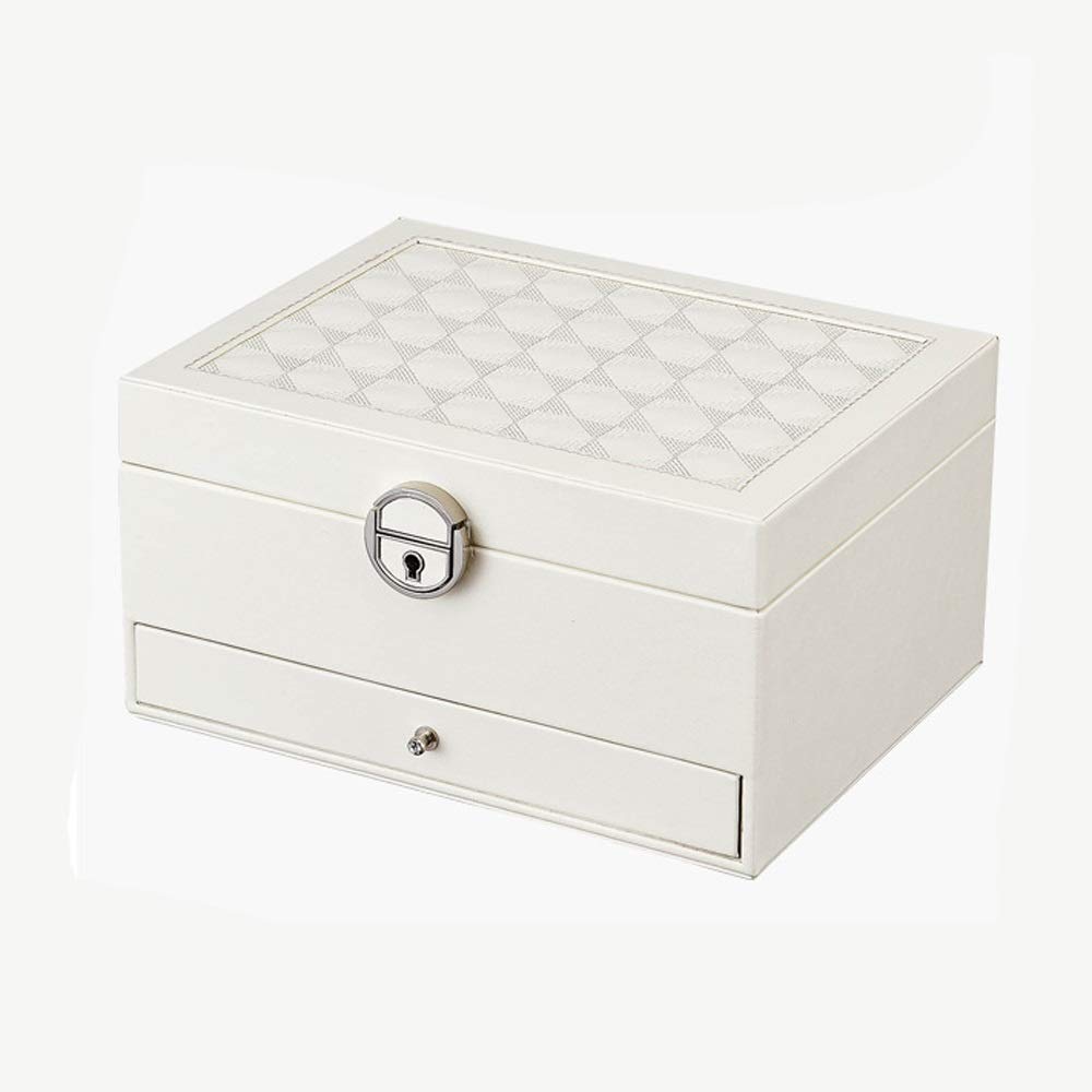 Elegant Leather Jewelry Box for Women - Lockable Jewelry Organizer with Mirror for Rings, Bracelets, Earrings & Necklaces | Perfect for Travel, Home Storage & Gift Giving