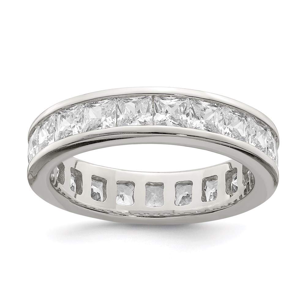 925 Sterling Silver Cubic Zirconia Eternity Band Ring for Women - Durable Wedding, Anniversary & Promise Ring - Elegant Fine Jewelry Gift for Her - Perfect for Bridal, Engagement & Special Occasions