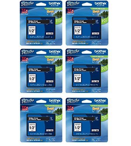Brother Genuine P-touch TZe-335 Laminated Label Tape 6-Pack - 0.47