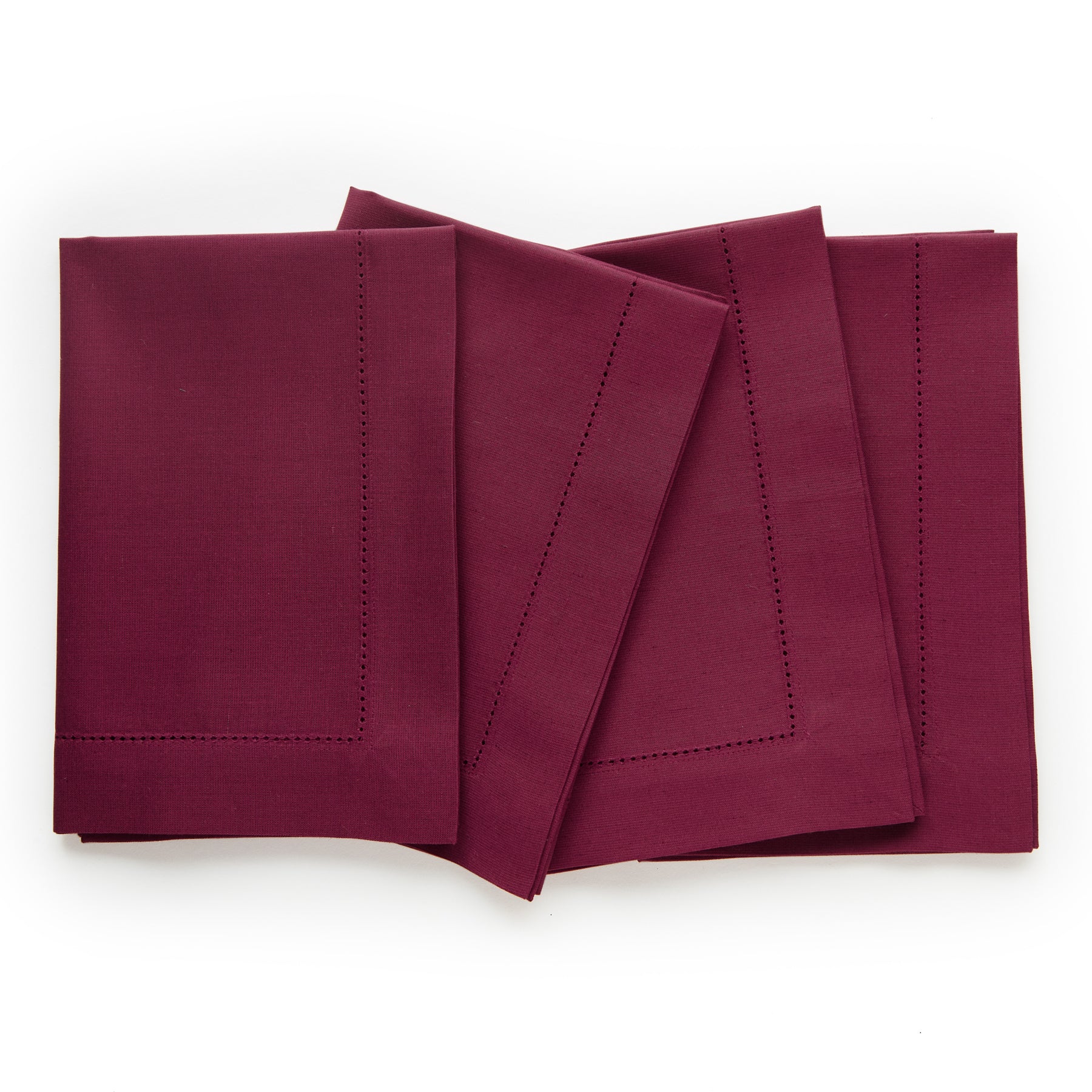 Premium Cotton Linen Hemstitch Napkins Set - 100% Natural Fabric Dinner Napkins for Formal Dining, Wedding, and Special Occasions - Elegant Table Decor for Restaurants and Home Entertaining