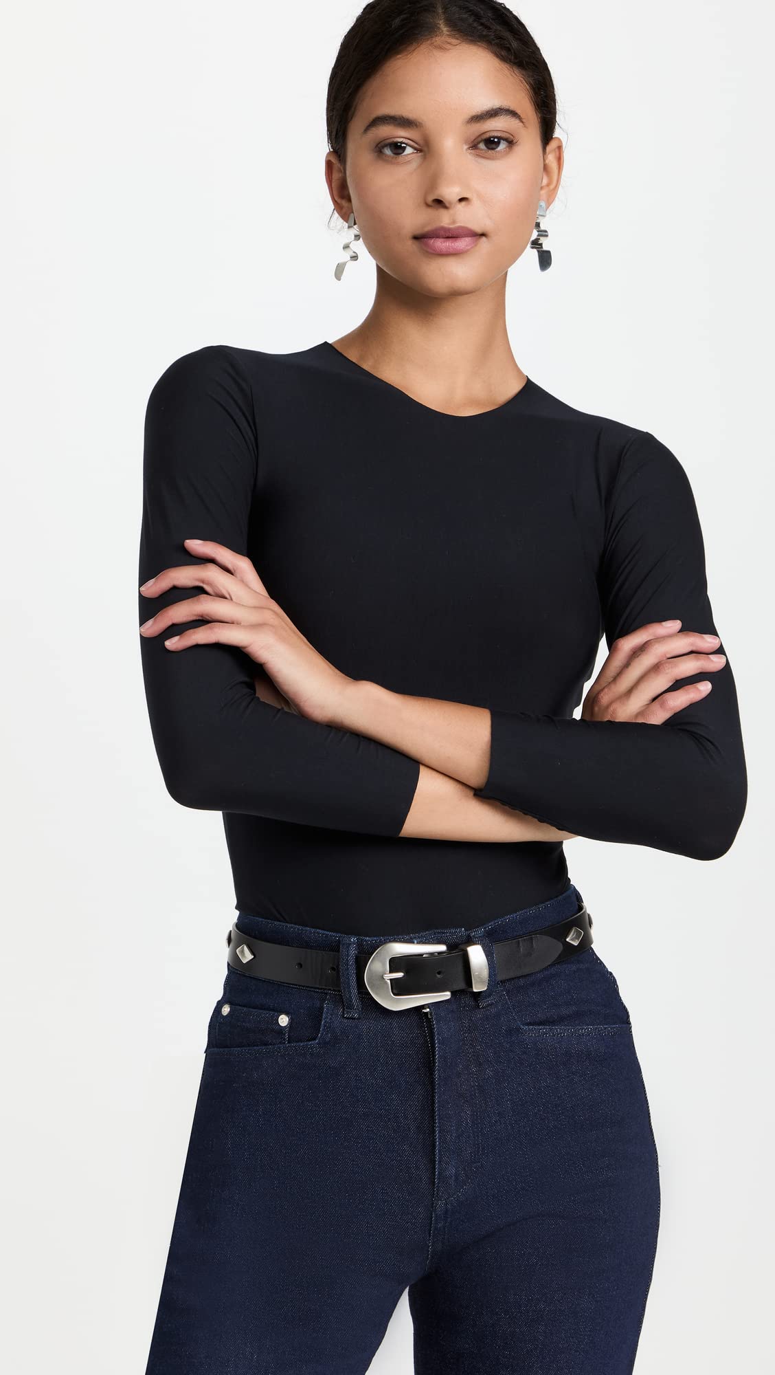 Commando Butter Crew Neck Bodysuit for Women - Sexy Form-Fit Thong Shapewear with Long Sleeves | Ballet Bodysuit for Dance, Yoga & Everyday Wear