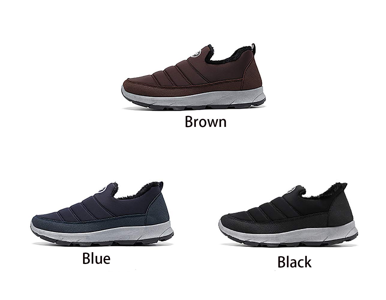 JITUUE Men's Cashmere Winter Boots - Warm Comfortable Slip-On Snow Boots for Middle-Aged & Elderly - Perfect for Casual Wear, Outdoor Walking & Cold Weather
