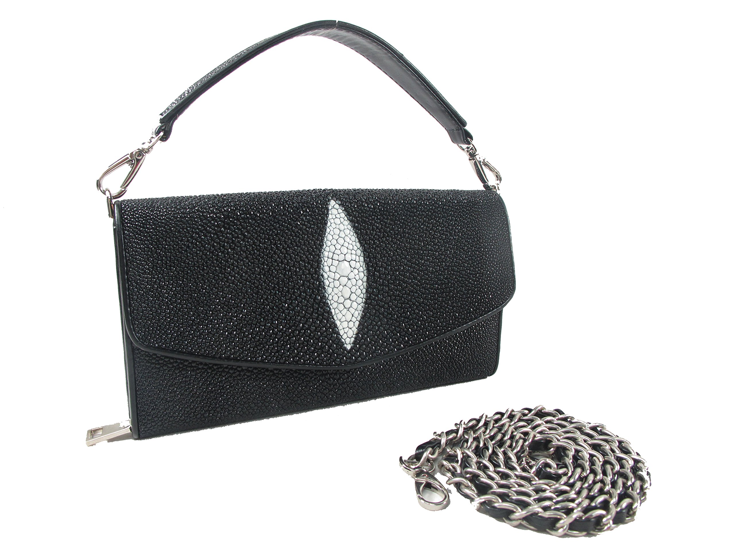 Genuine Stingray Skin Leather Crossbody Bag for Women - Stylish Shoulder Purse for Everyday Use, Work, and Travel