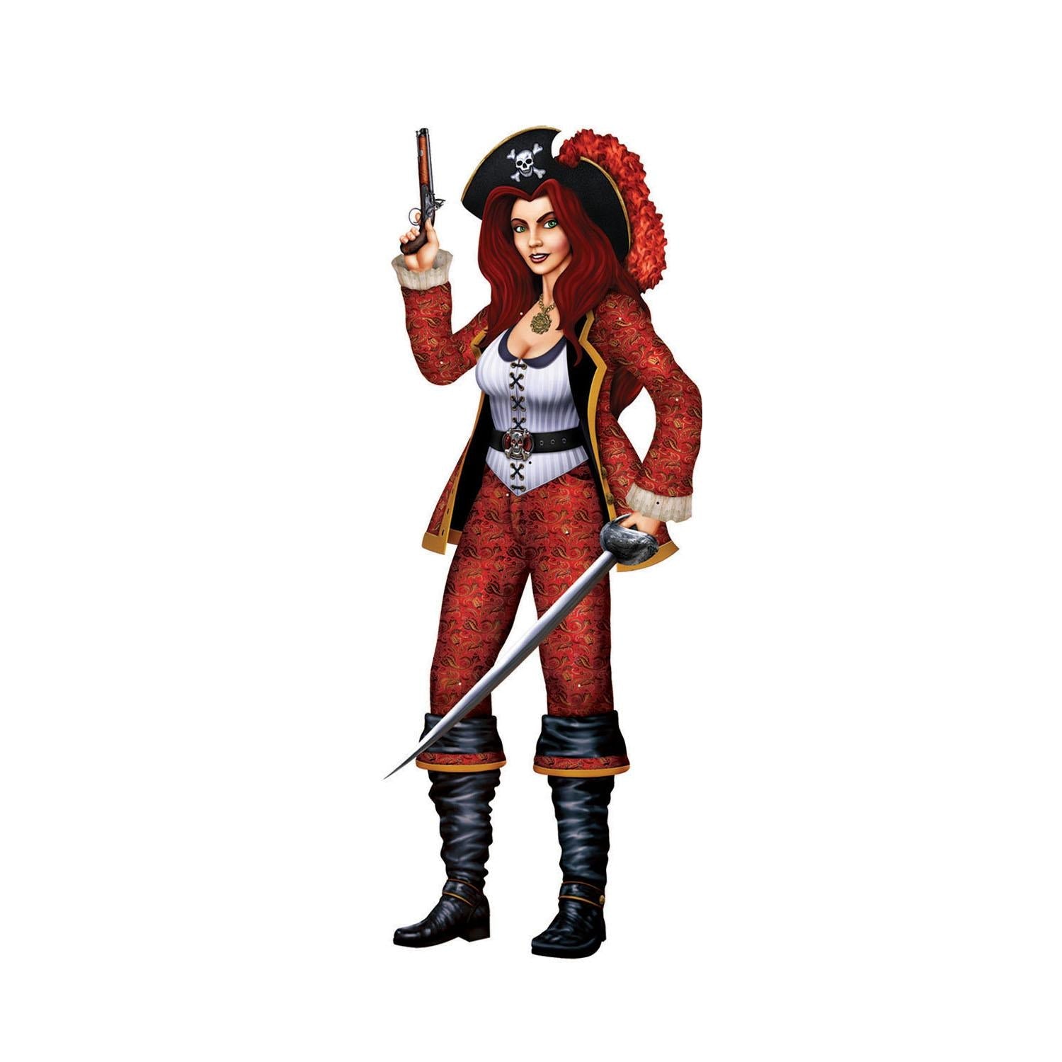 12 Pack Beistle Jointed Bonny Buccaneer Party Decorations - Pirate Themed Hanging Cutouts for Halloween, Birthday & Nautical Parties