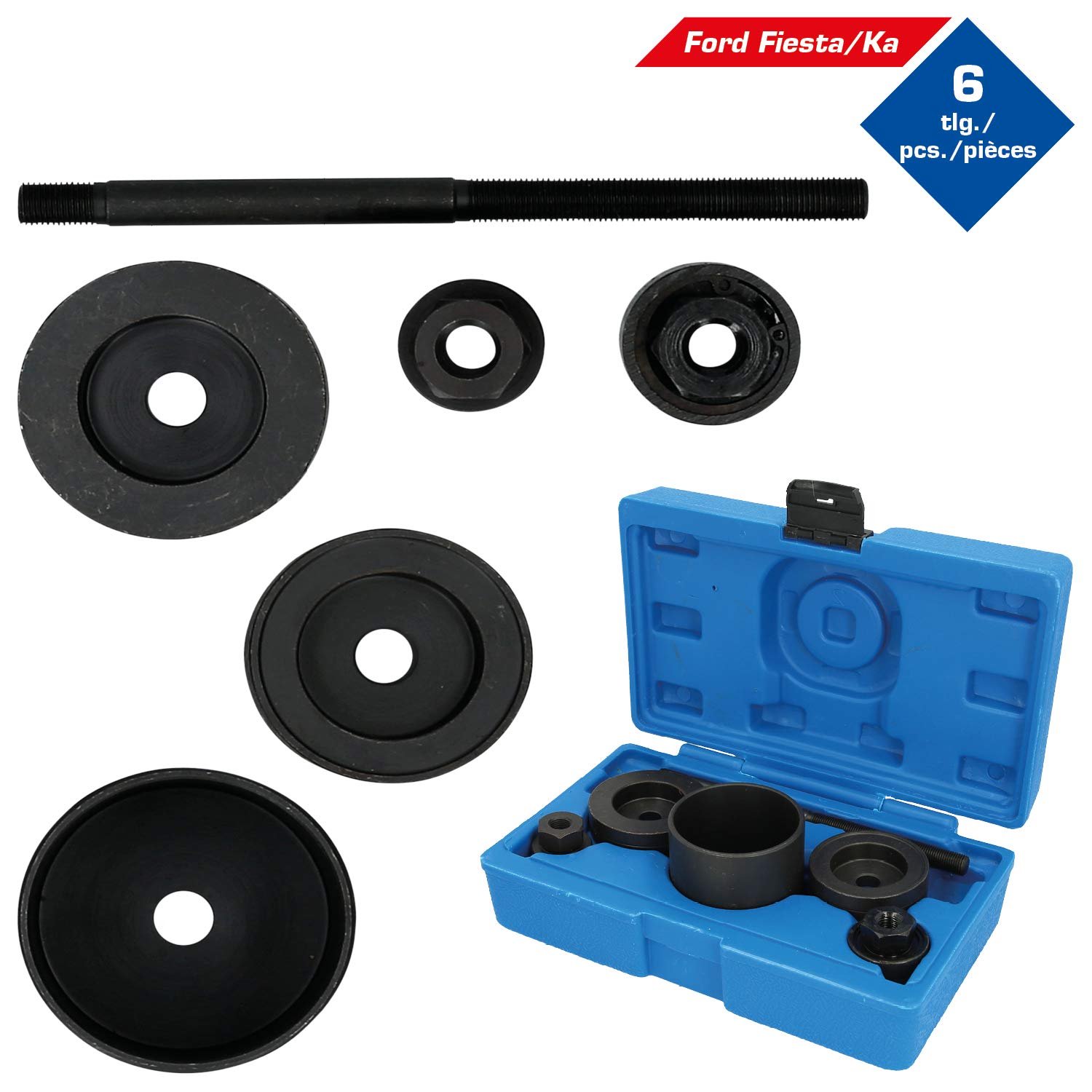 BRILLIANT TOOLS BT672400 6-Piece Rear Axle Trailing Bar Socket Tool Set - Compatible with Ford Fiesta & Ka Models | Professional Automotive Repair Kit [Powered by KS Tools] | Perfect for DIY Mechanics & Professional Garage Use