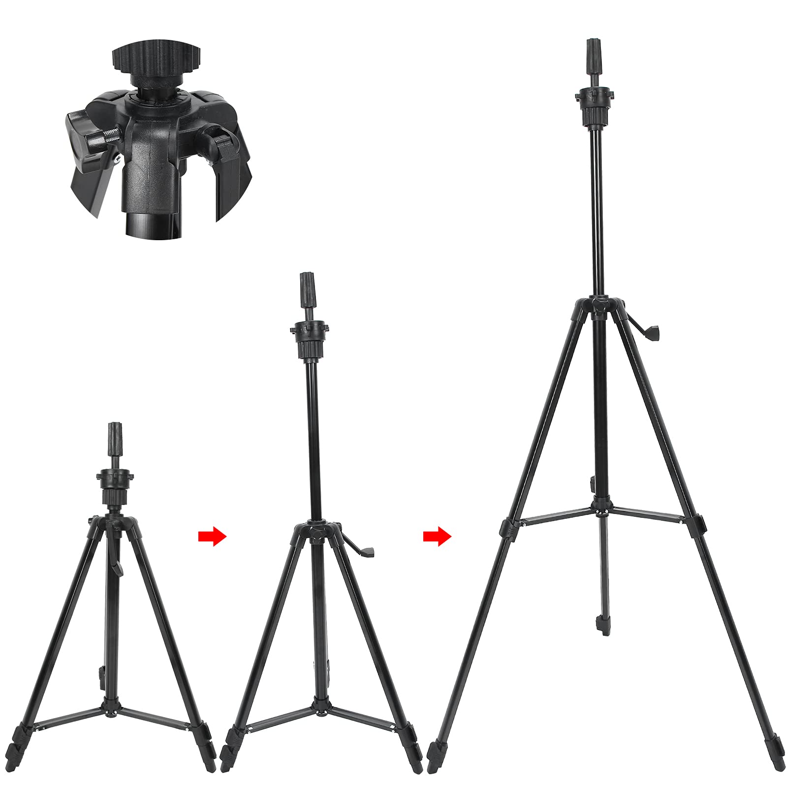 Professional Alloy Hairdressing Mannequin Head Stand - Anti-Slip Adjustable Tripod for Barber Training & Styling Practice - Perfect for Salon, Cosmetology School & Home Use