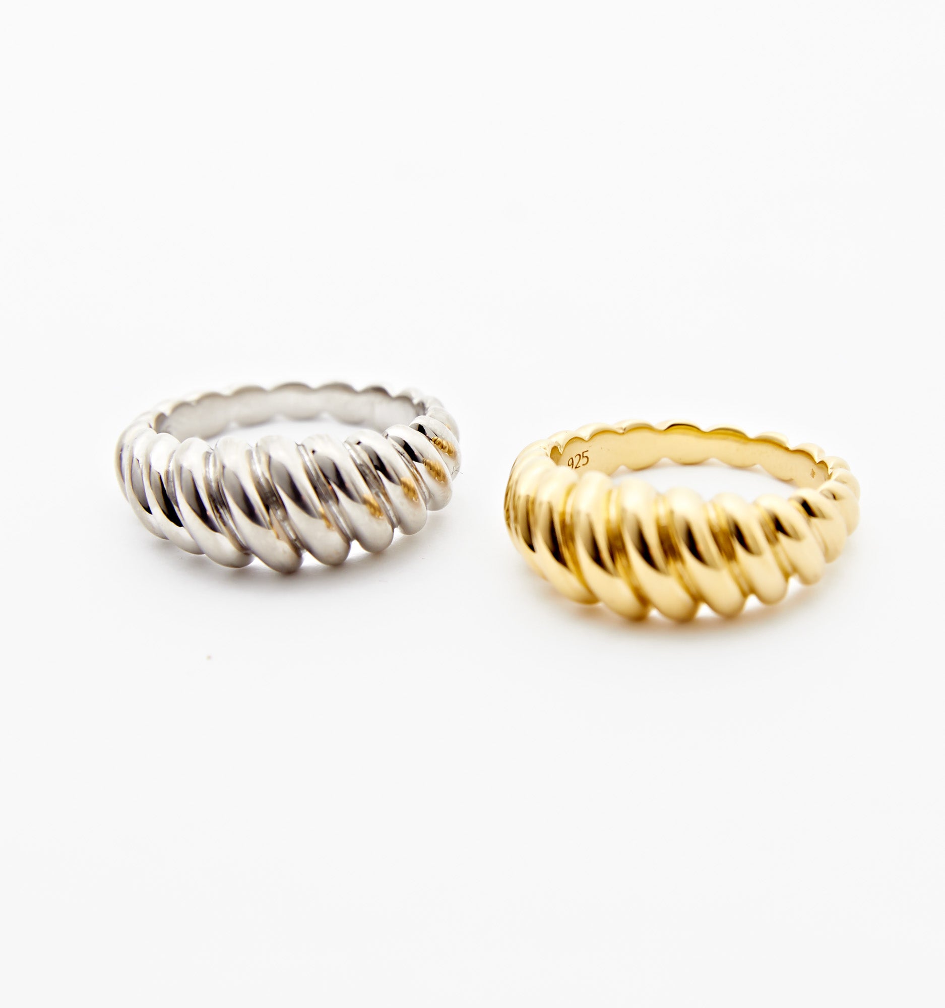 Elegant Swell Twist Ring for Women - Sterling Silver or Gold Plated Stackable Band - Perfect for Everyday Wear, Gifts & Special Occasions