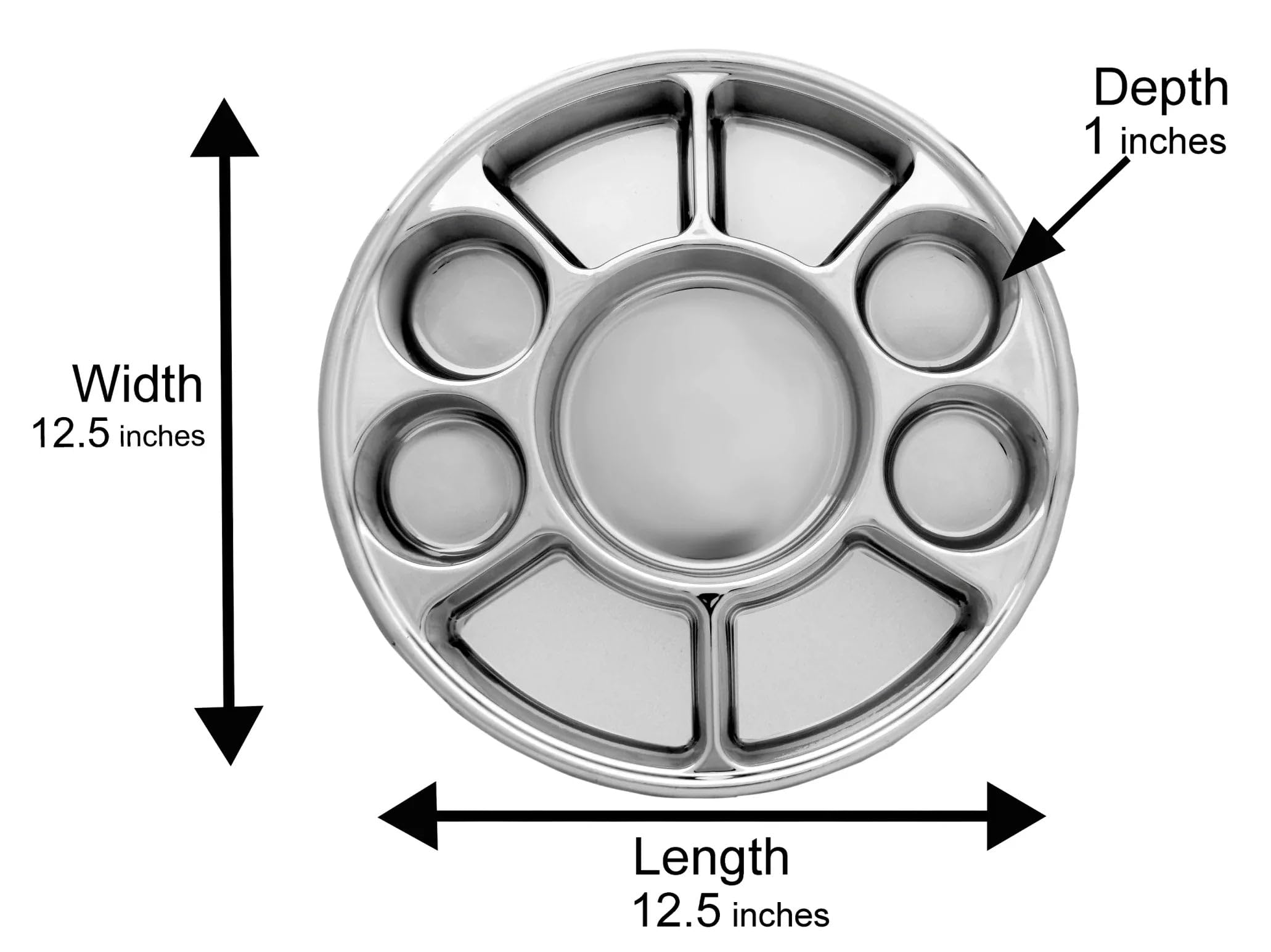 200 Pack 9-Compartment Silver Thali Plates for Parties, Catering & Indian Cuisine - Elegant Serving Trays for Weddings, Festivals & Large Gatherings