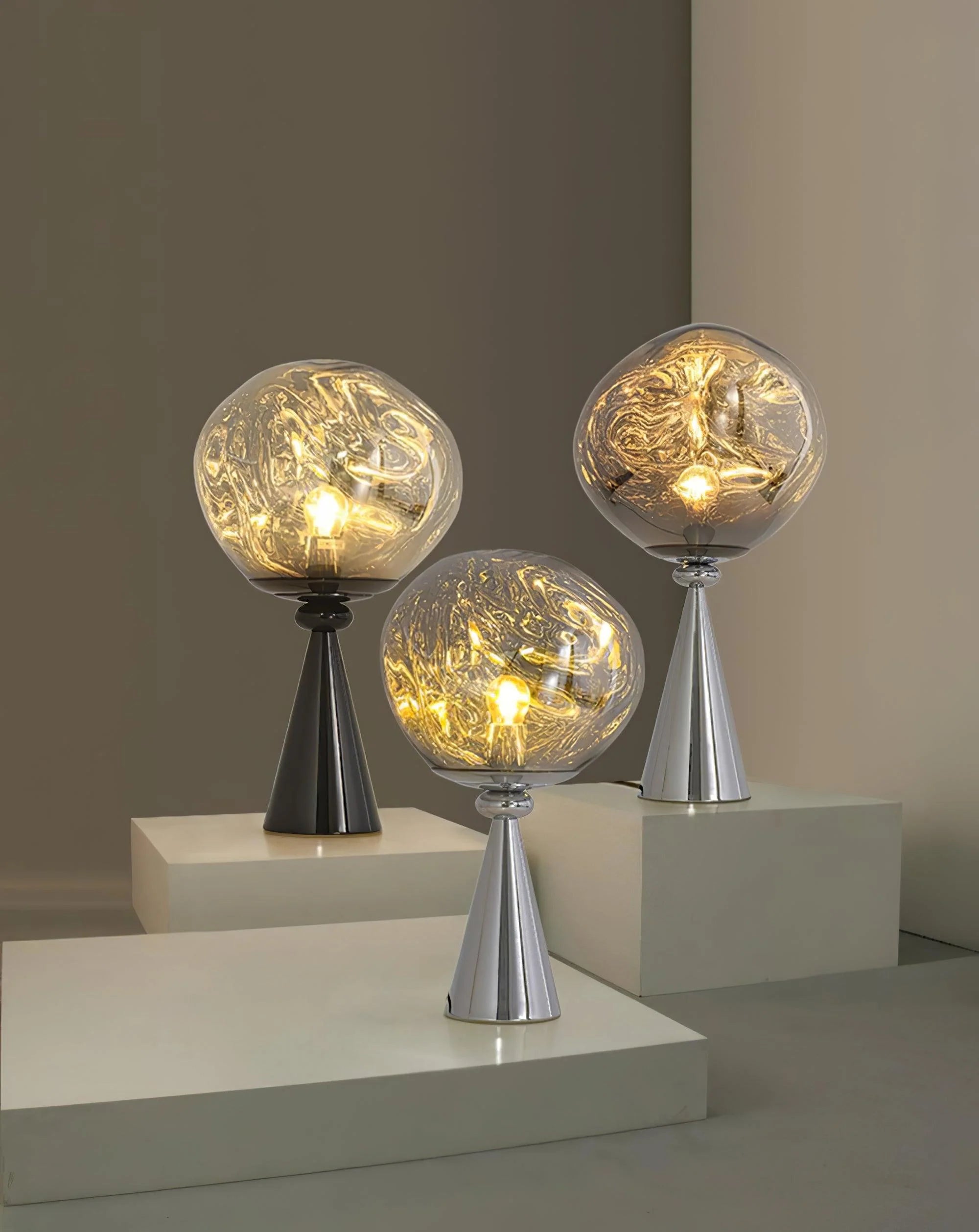 Lava Gold Table Lamp - Modern LED Nightstand Light with USB Port, Touch Control & Adjustable Brightness for Bedroom, Living Room, or Office Decor