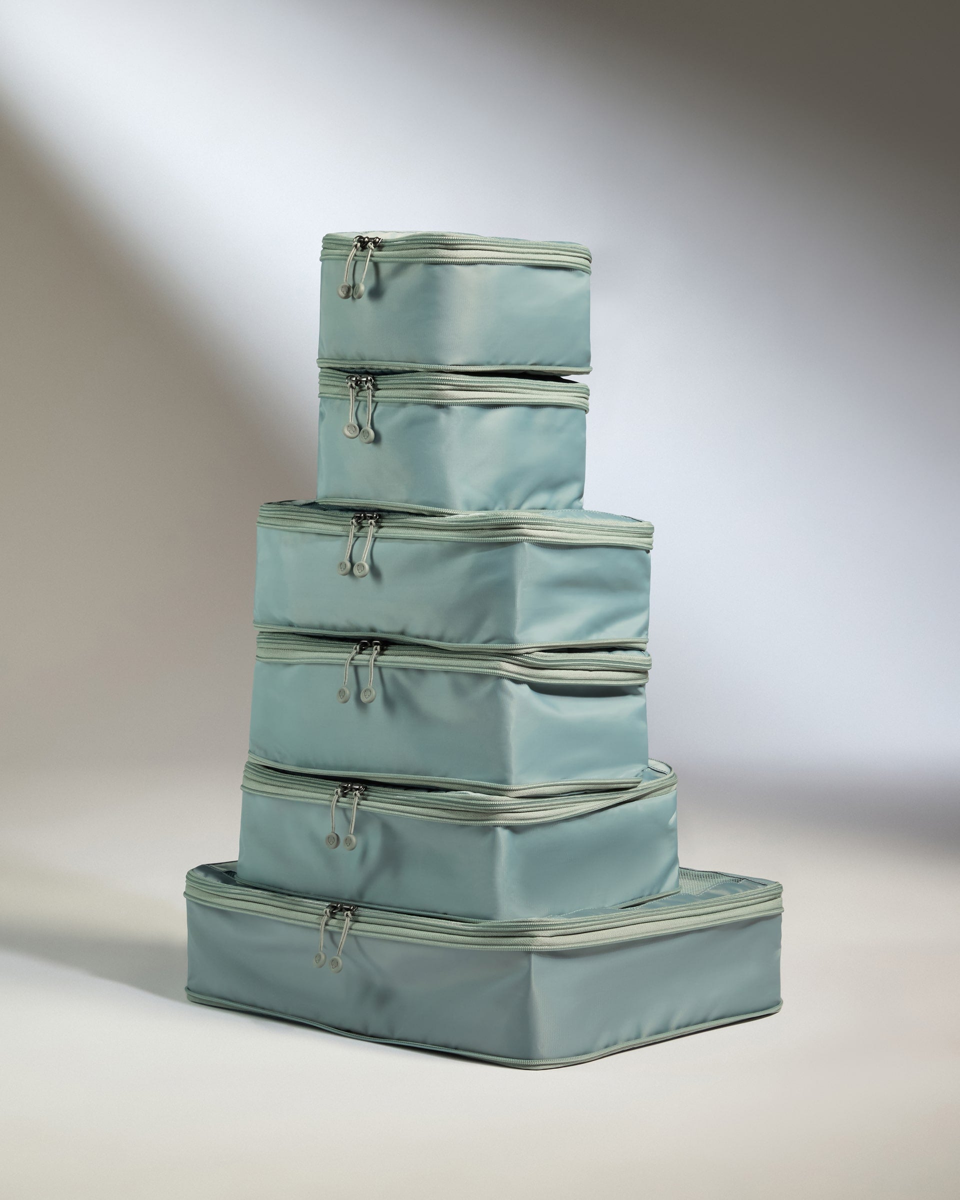 Premium 6-Piece Packing Cubes Set in Mist Blue - Perfect for Travel, Suitcase & Closet Organization