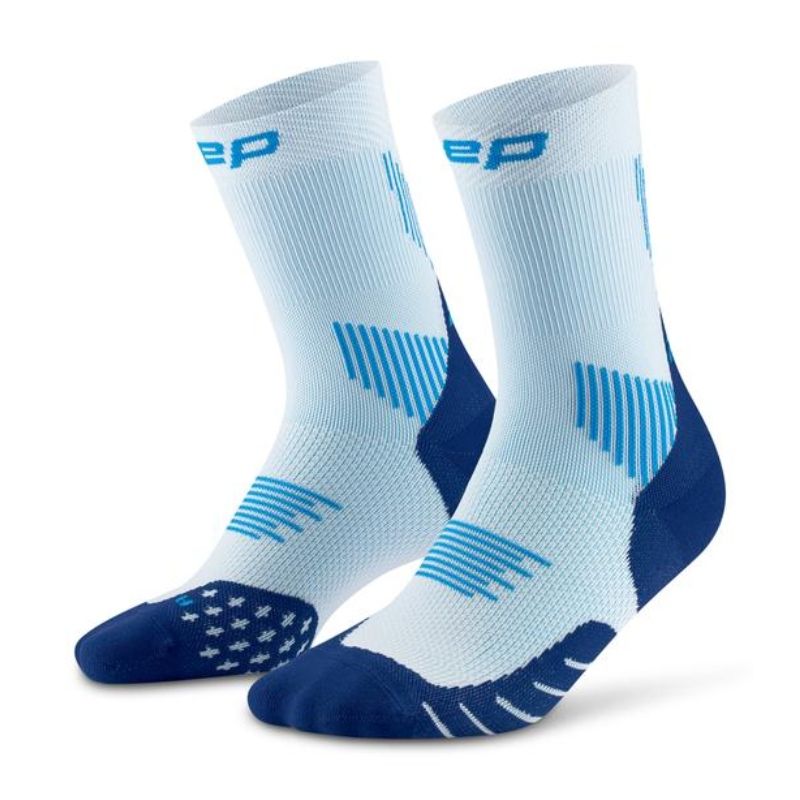 CEP Women's Running Socks Mid Cut 5.0 - Compression Athletic Socks for Marathon, Jogging & Workout - Ice Blue Performance Footwear for Runners & Athletes