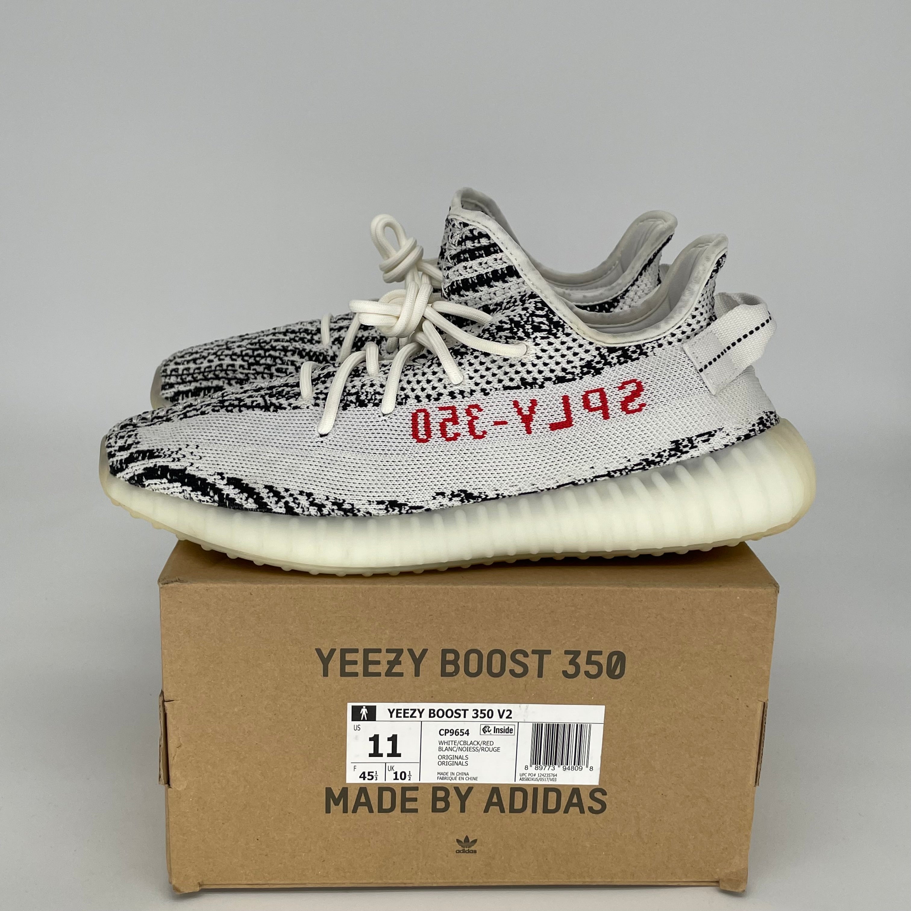 Adidas Yeezy Boost 350 V2 Zebra - Men's Running Shoes Size 11 | CP9654 | Comfortable Sneakers for Casual Wear, Gym & Street Fashion