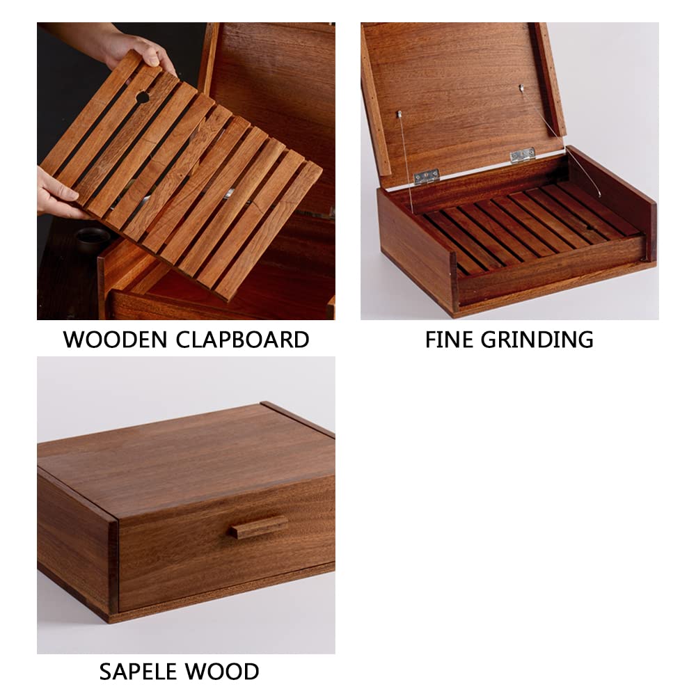 Premium Japanese BBQ Wooden Bento Box - 35x28x11.5cm Sushi Serving Tray with Dry Ice Storage | Creative Food Carrier Container for Picnics, Parties & Outdoor Dining