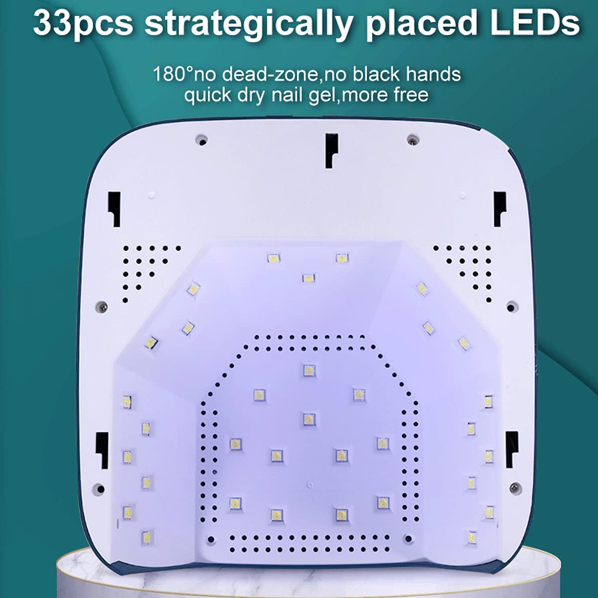 48W Cordless LED UV Nail Lamp with Auto Sensor - 4 Timer Settings, 33 LED Beads, Rechargeable Gel Polish Dryer for Professional & Home Manicure/Pedicure | Perfect for Nail Salons, DIY Nail Art & At-Home Gel Polish Application