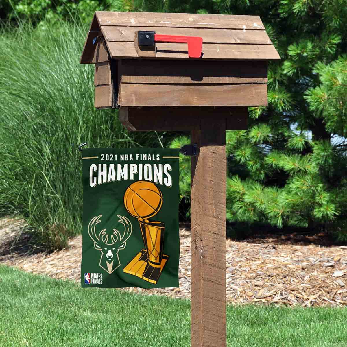 Milwaukee Bucks 2021 NBA Champions Double-Sided Garden Flag - Outdoor Sports Decor for Yard, Lawn & Game Day Celebrations