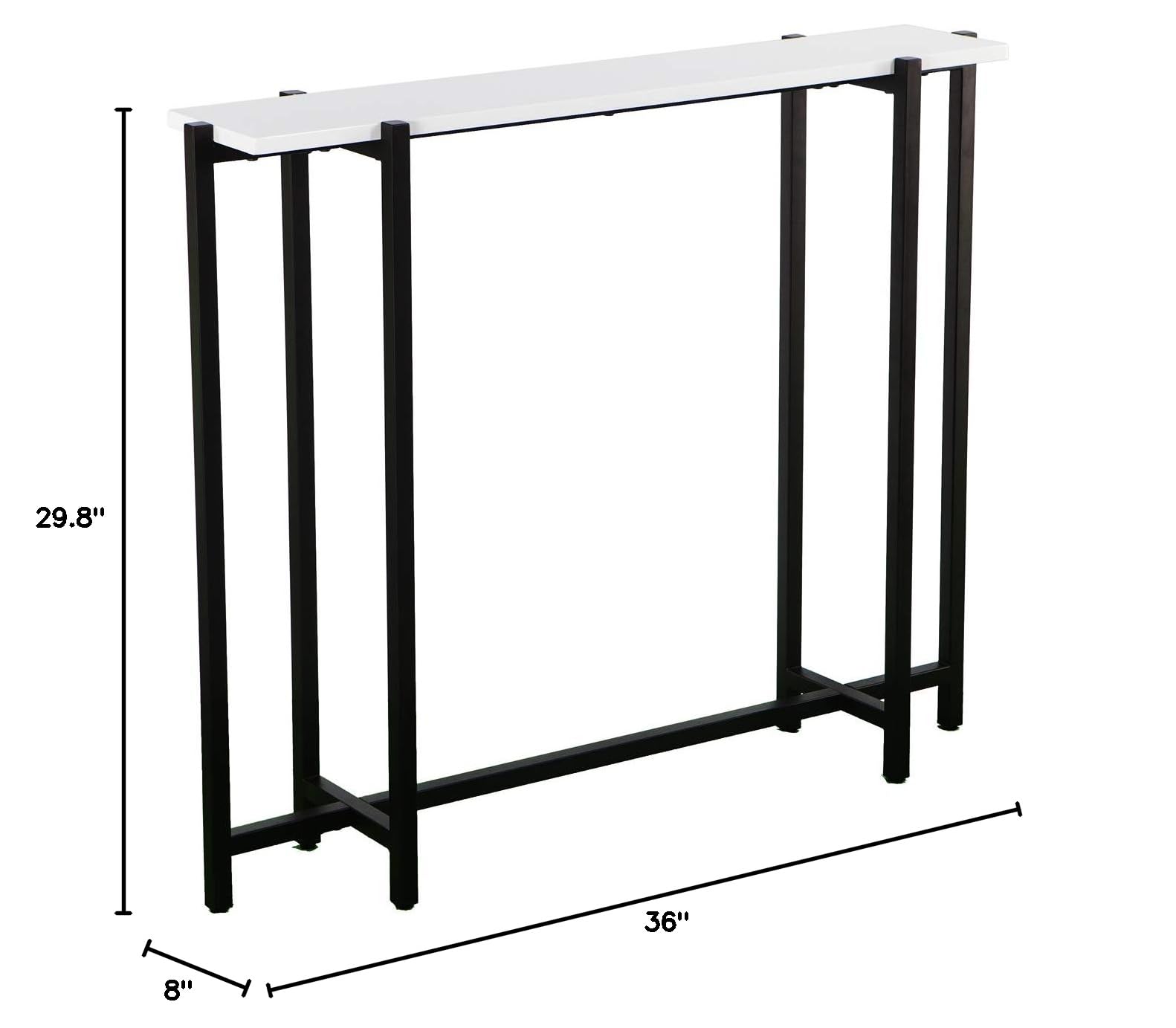 SEI Furniture Helena Contemporary Narrow Console Table - Black | Modern Entryway Sofa Table for Hallway, Living Room & Foyer Decor