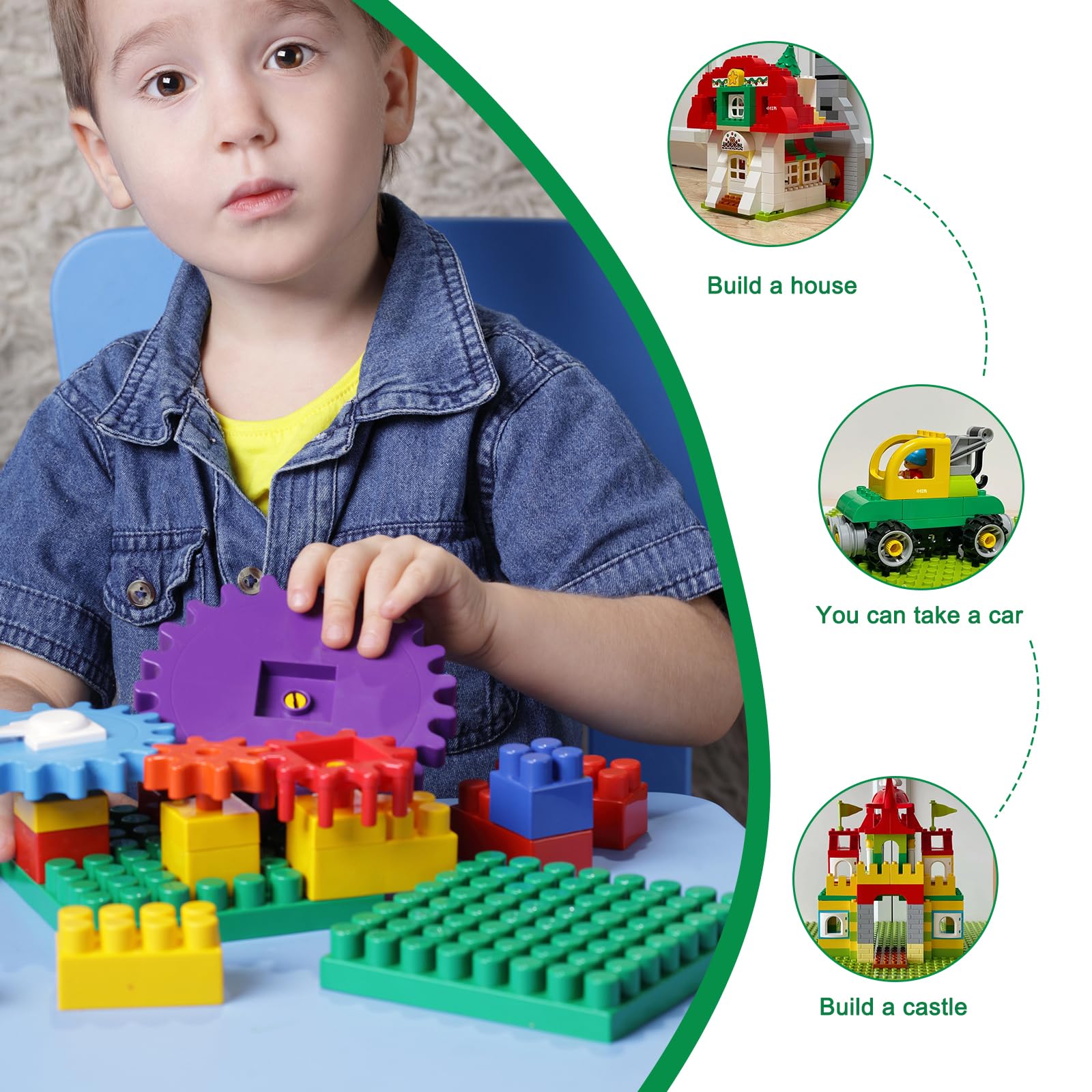 Lego Duplo Compatible Building Base Plates - Large Stackable Classic Construction Base Plates for Kids - Perfect for Creative Play, Educational Toys, and DIY Building Projects