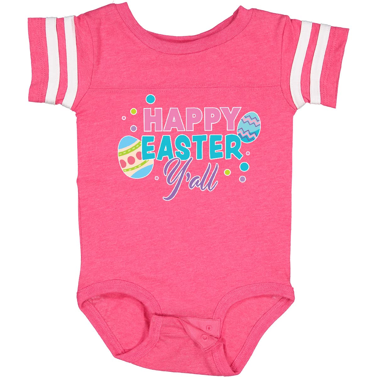 Inktastic Happy Easter Y'all with Easter Eggs Baby Bodysuit - Cute Easter Outfit for Infants & Toddlers - Perfect for Easter Photos, Egg Hunts & Family Gatherings