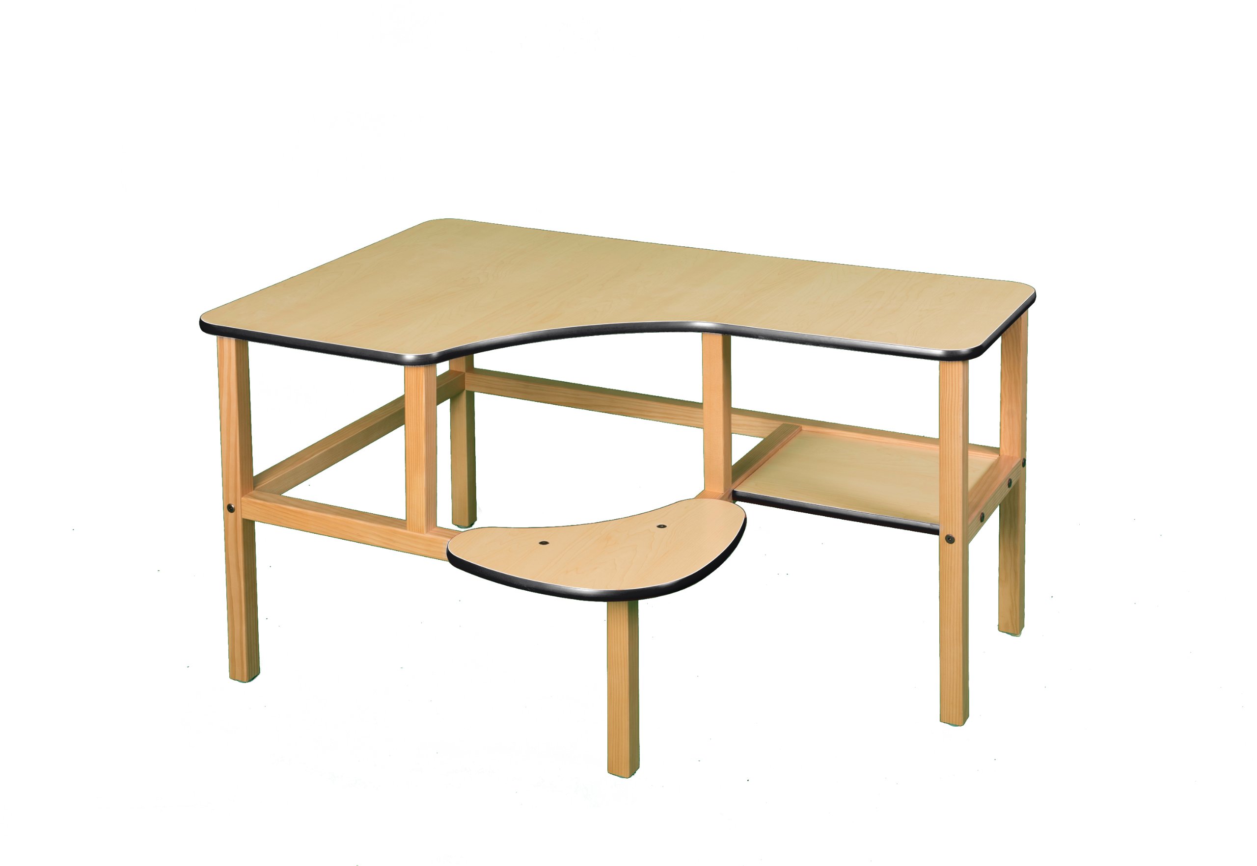Wild Zoo Kids Wooden Computer Desk for Toddlers Ages 2-5, Maple & Black Finish - Perfect for Homeschooling, Online Learning & Playroom Study Space
