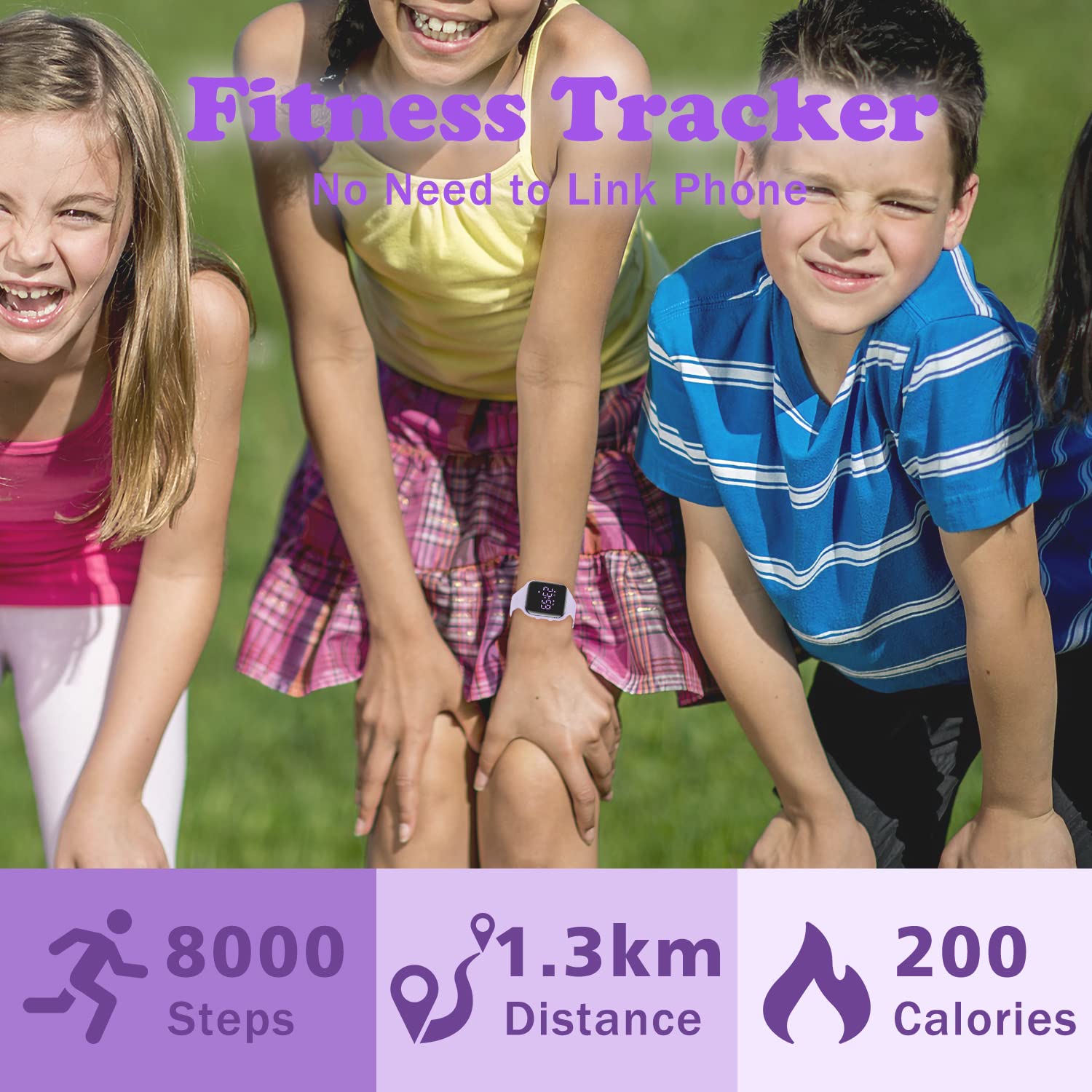 Kids Digital Watch for Boys & Girls Ages 5-12 - Waterproof Fitness Tracker with Alarm, Stopwatch & Step Counter - No App Needed - Perfect Sports Watch for Active Kids & Teens - Great Gift for Birthdays & Outdoor Activities