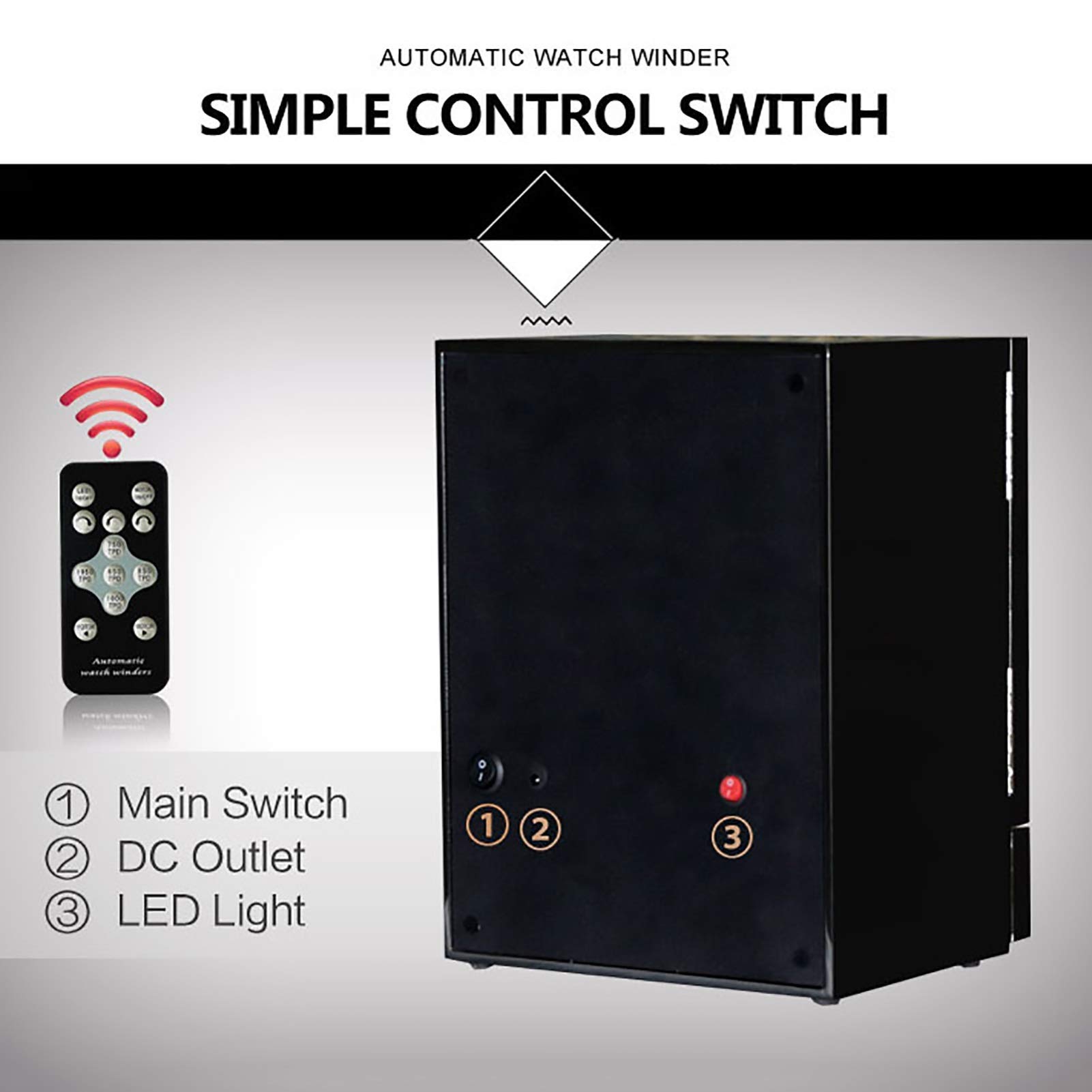 2-Slot Automatic Watch Winder - LCD Control Vertical Rotating for Mechanical Watches | Perfect for Watch Storage & Display