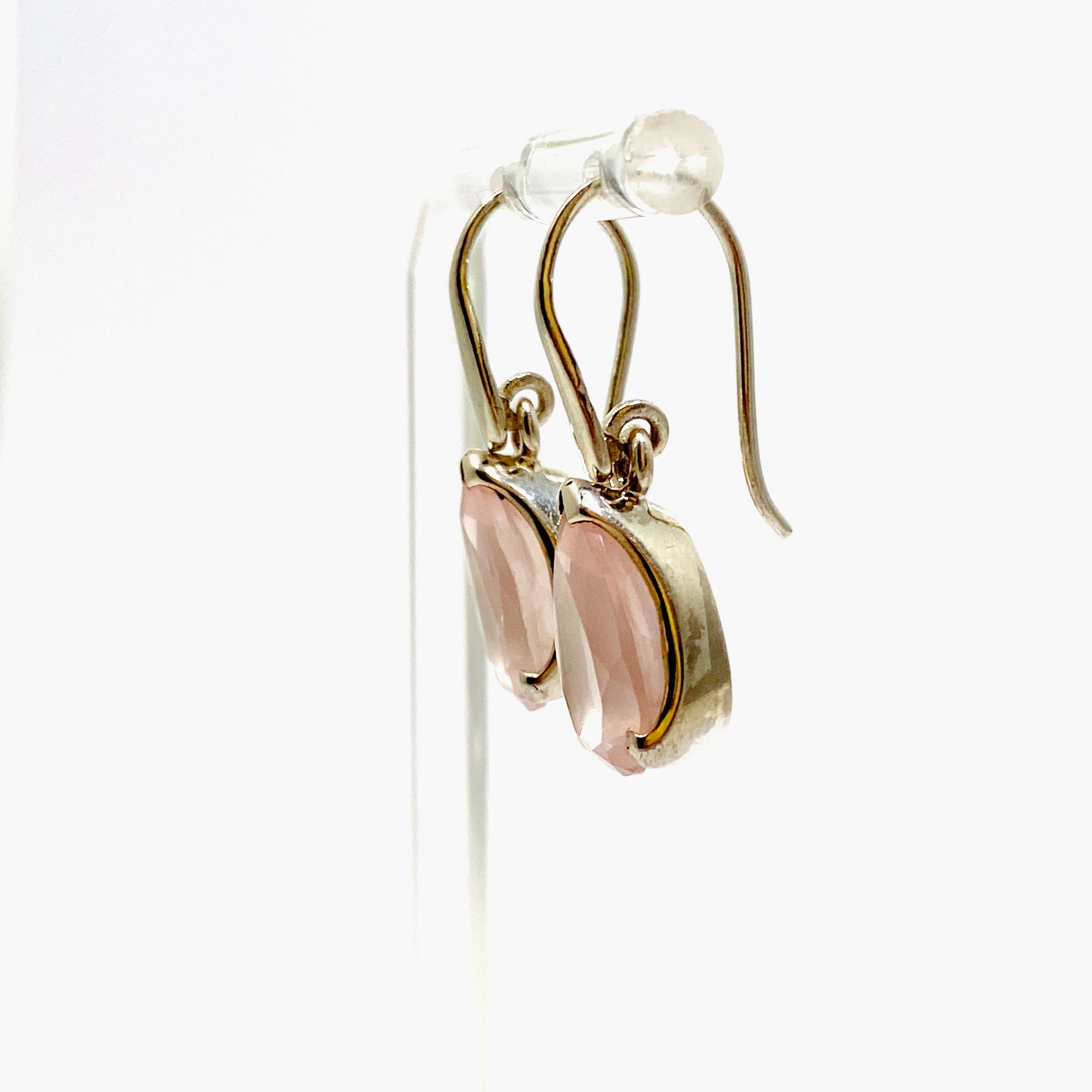 Rose Quartz Teardrop Faceted Earrings for Women - Dainty Crystal Drop Dangle Jewelry - Perfect for Wedding, Party & Everyday Wear