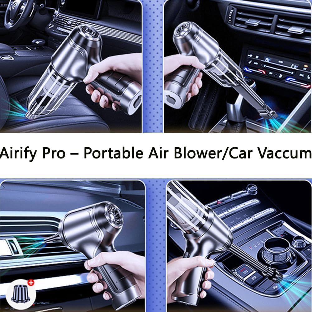 Powerful 12000PA Cordless Handheld Car Vacuum Cleaner - Portable Wet & Dry Mini Vacuum for Home, Office & Auto Cleaning - High Suction Wireless Vacuum (Black) | Perfect for Cars, Pet Hair & Small Spaces