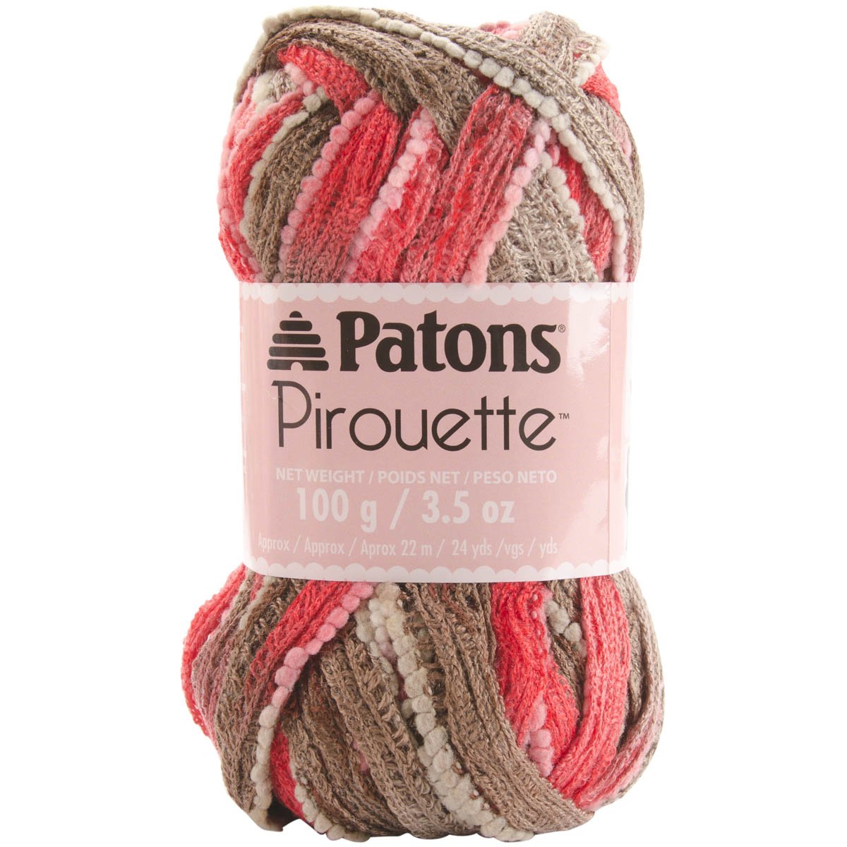 Spinrite Pirouette Yarn - Soft 100% Acrylic Knitting Yarn in Harvest Red | Perfect for Scarves, Hats & DIY Crochet Projects