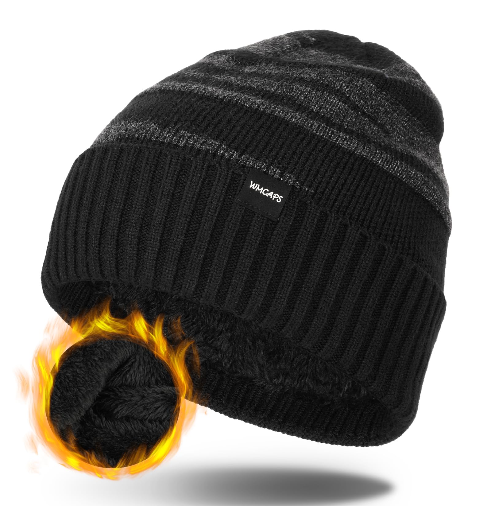 Warm Fleece-Lined Winter Beanie Hat for Men & Women - Soft Knitted Ski Cap for Cold Weather - Perfect for Skiing, Snowboarding & Outdoor Activities