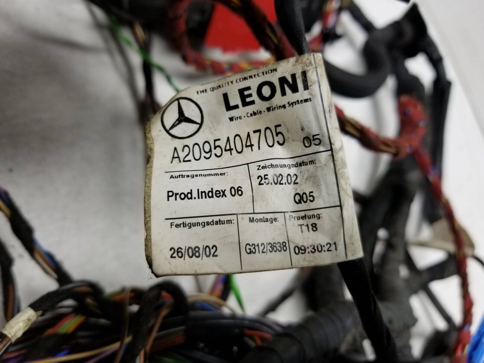 02 05 Mercedes W203 C230 Coupe Engine Cable Wire Harness OEM Replacement - Perfect for Engine Electrical System Repair & Maintenance