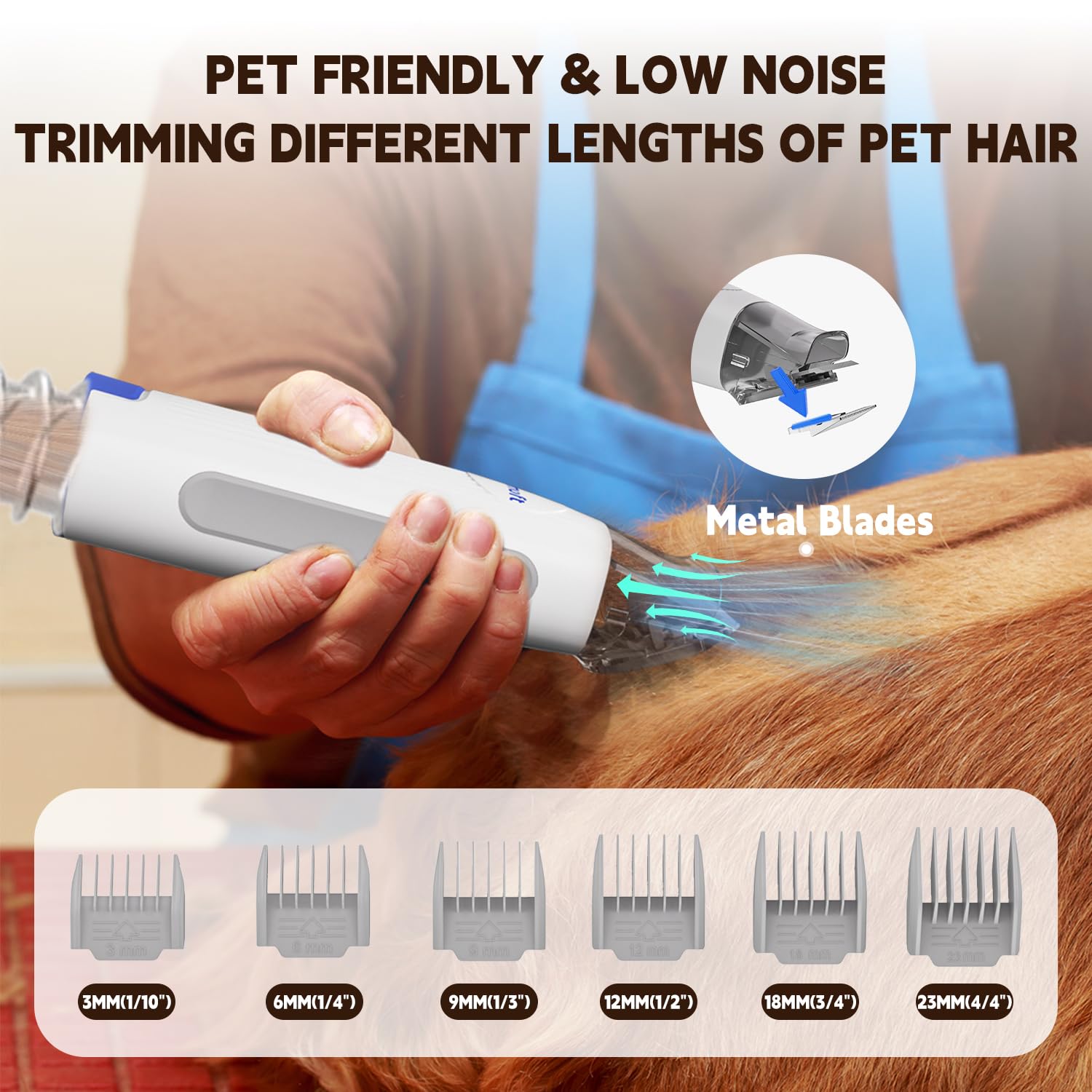 Dog Grooming Vacuum & Kit - 2L Capacity, 11Kpa Pet Hair Vacuum with 15 Grooming Tools for Dogs & Cats - Perfect for Home Shedding Control & Pet Care