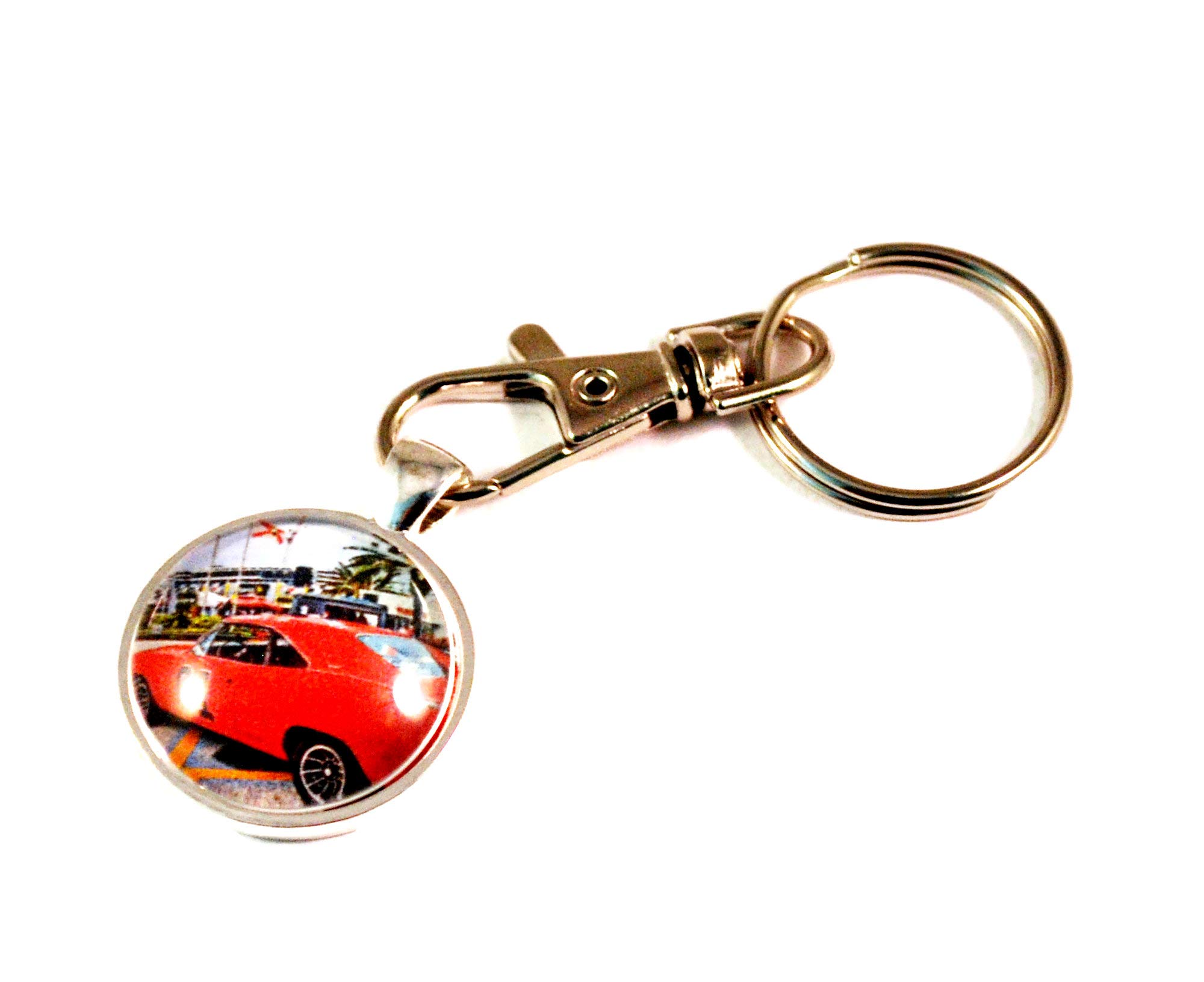 Vintage 1969 Dodge Charger Muscle Car Keychain - Classic Hot Rod Key Ring with Secure Clasp - Perfect for Car Enthusiasts & Gift Giving